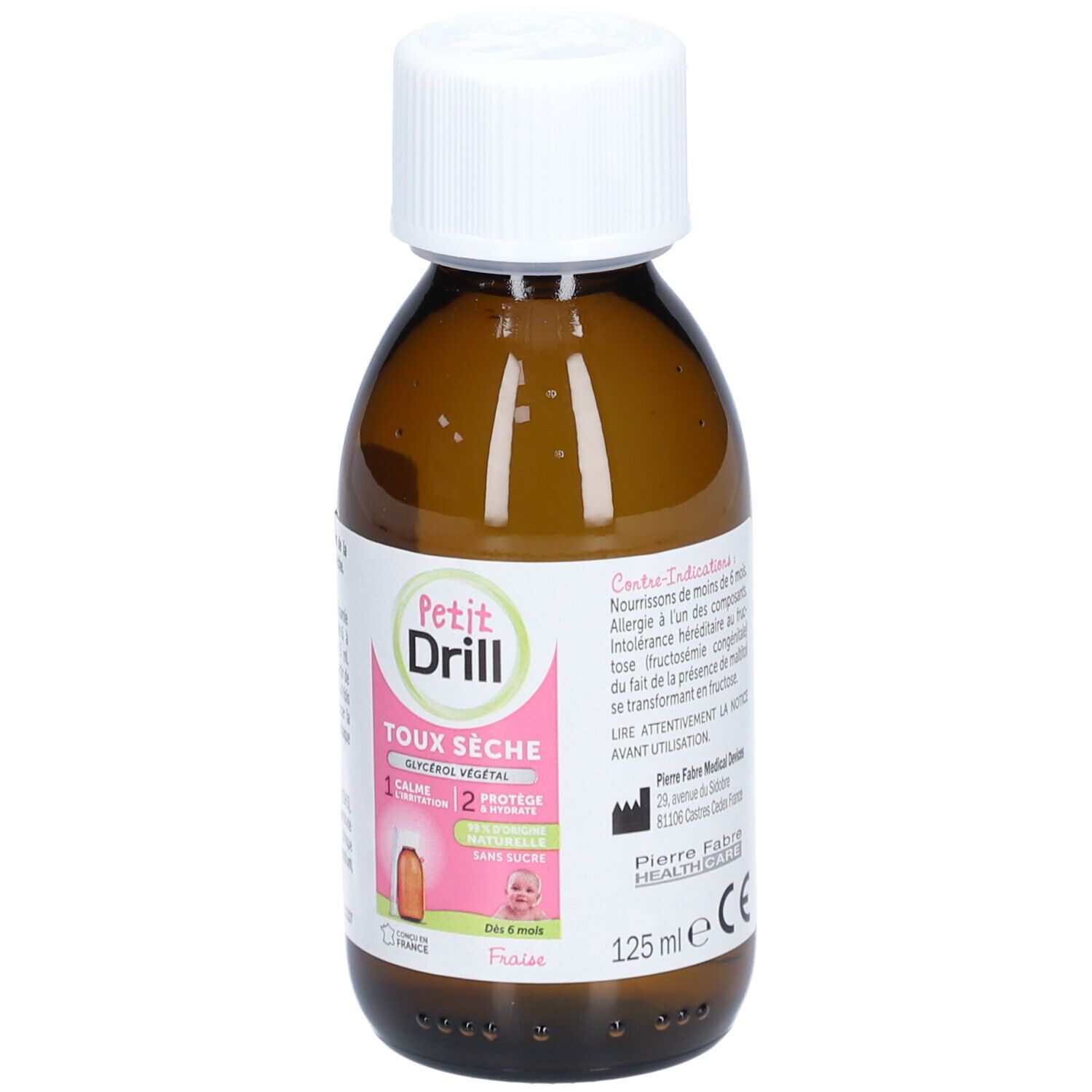 PETIT DRILL TOUX SÈCHE - Dispositif médical, sirop nourrissons et enfants. - fl 125 ml