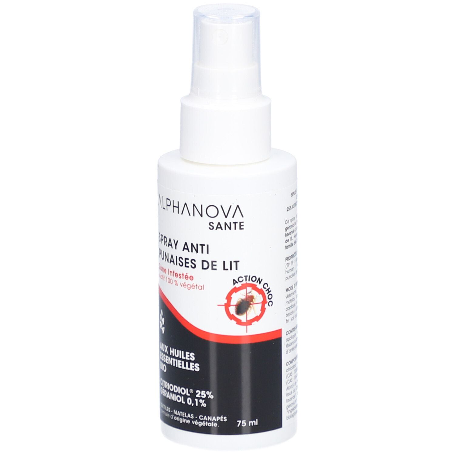 Alphanova Spray anti-punaises de lit aux huiles essentielles