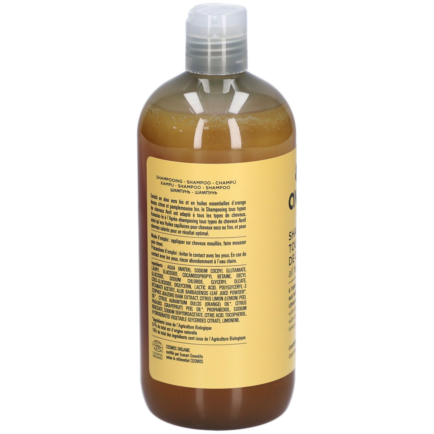 Avril Shampooing Tous types de cheveux Sans tensio-actifs sulfatés
