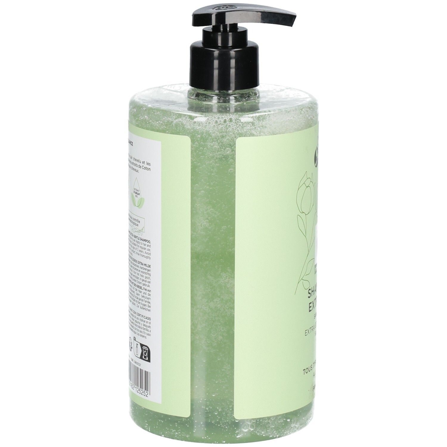 Arrière MKL Green Nature K1 Shampooing Extra Doux Bio, 750ml, avec pompe.