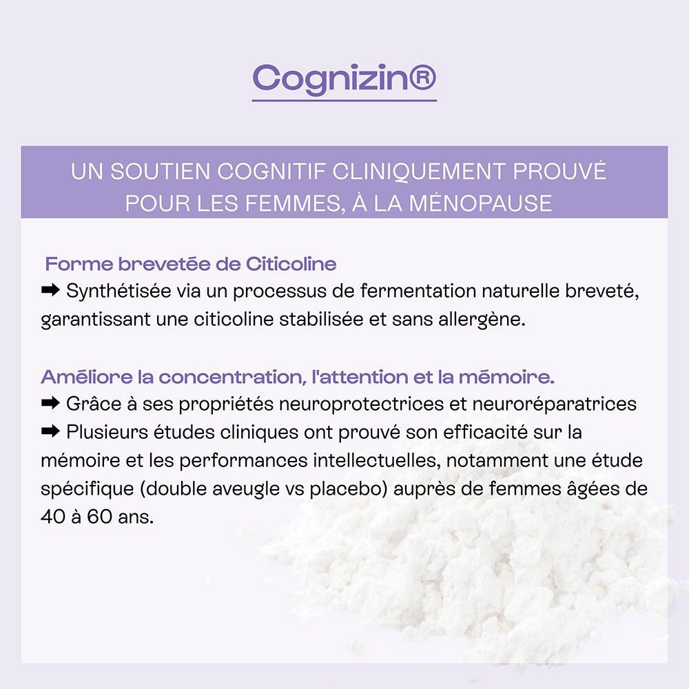 Cognizin® Citicoline : Soutien cognitif cliniquement prouvé pour les femmes ménopausées.