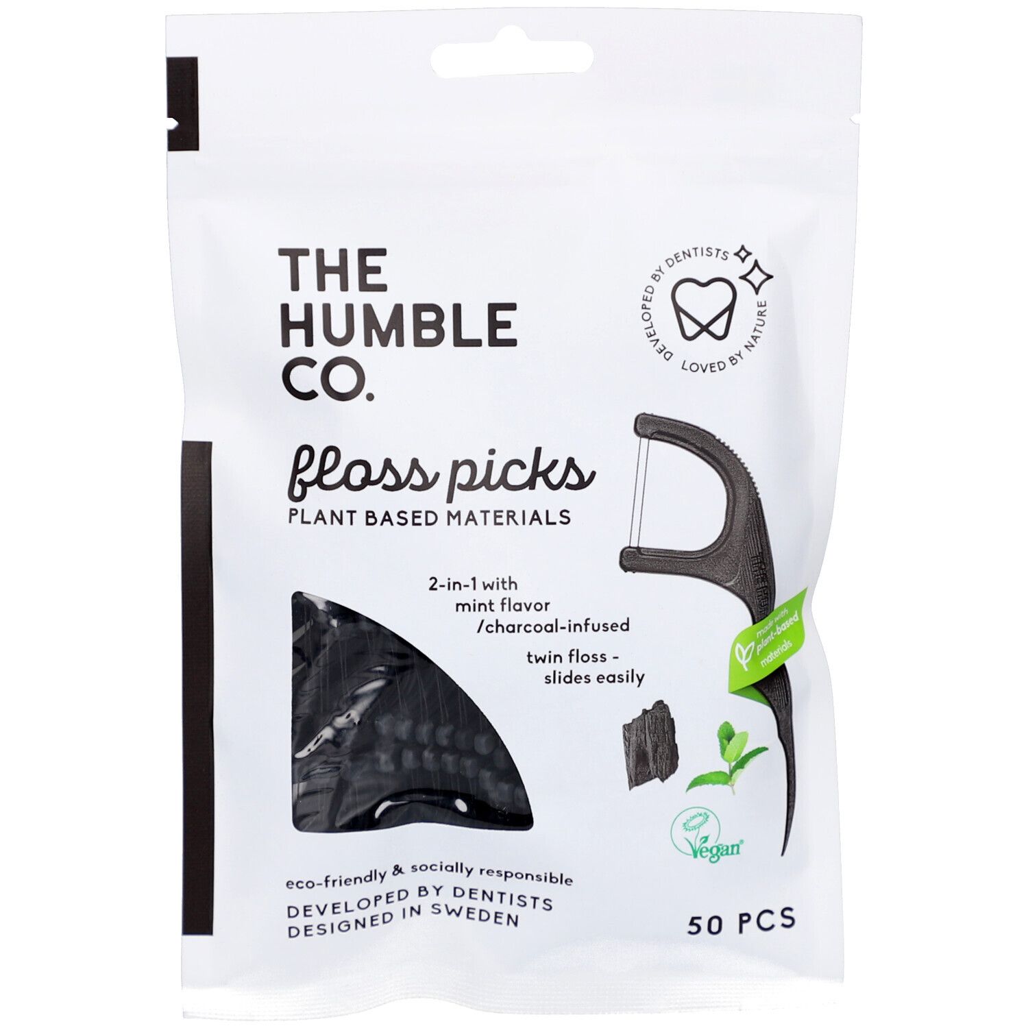THE HUMBLE CO. Floss Picks Charcoal