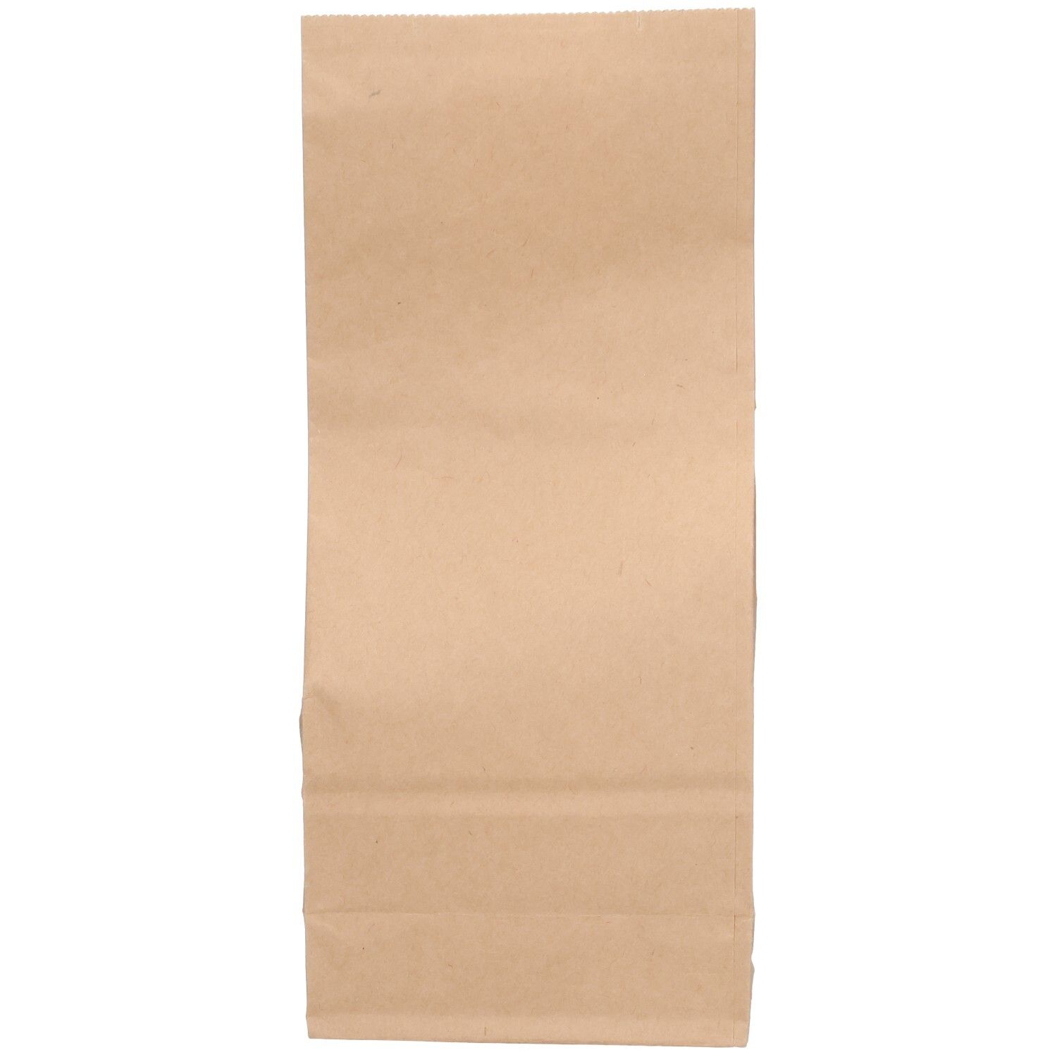 Sachet en papier brun. Vue de face. Emballage vide.
