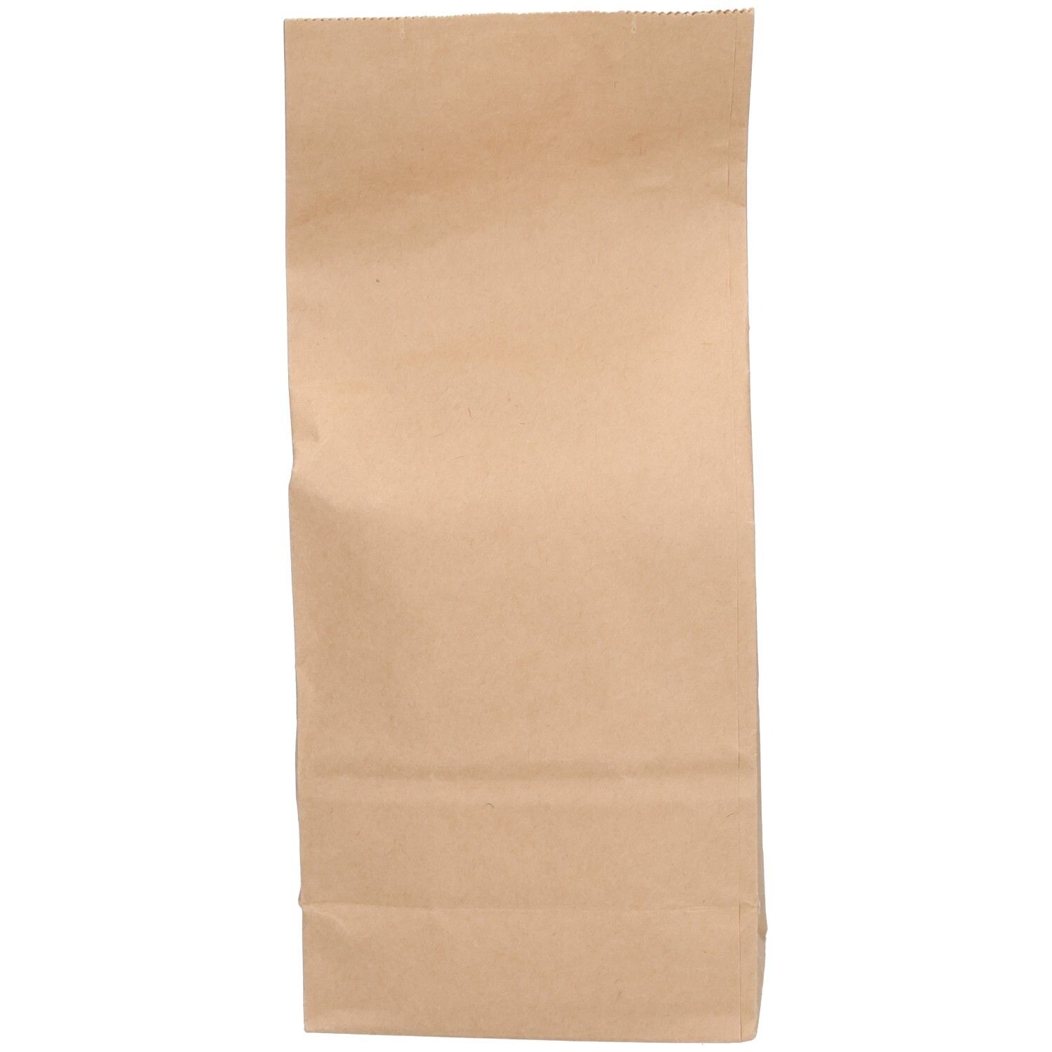 Sachet en papier brun, rectangulaire, vide.