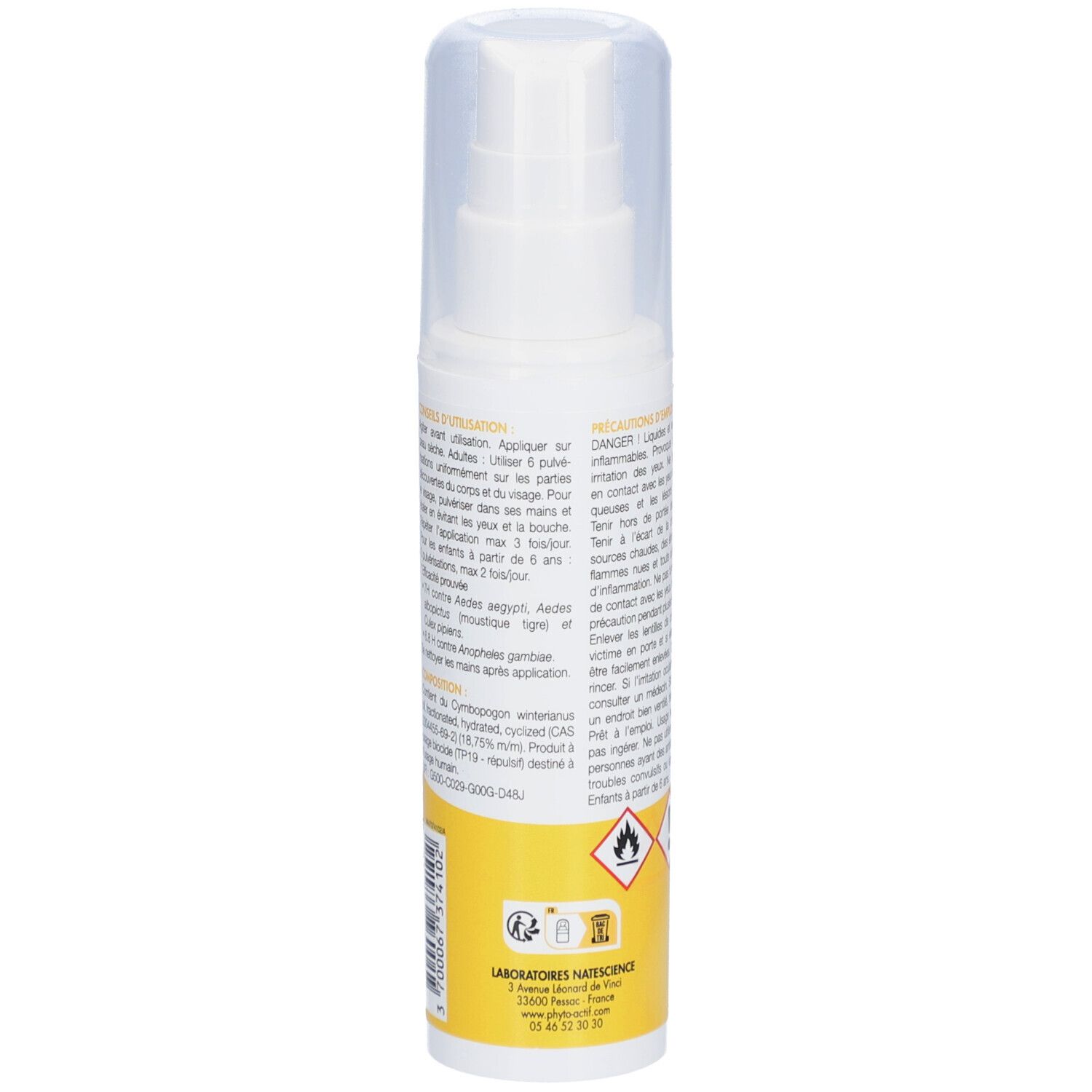 PHYTO-ACTIF Moustique Control Spray Répulsif Eau