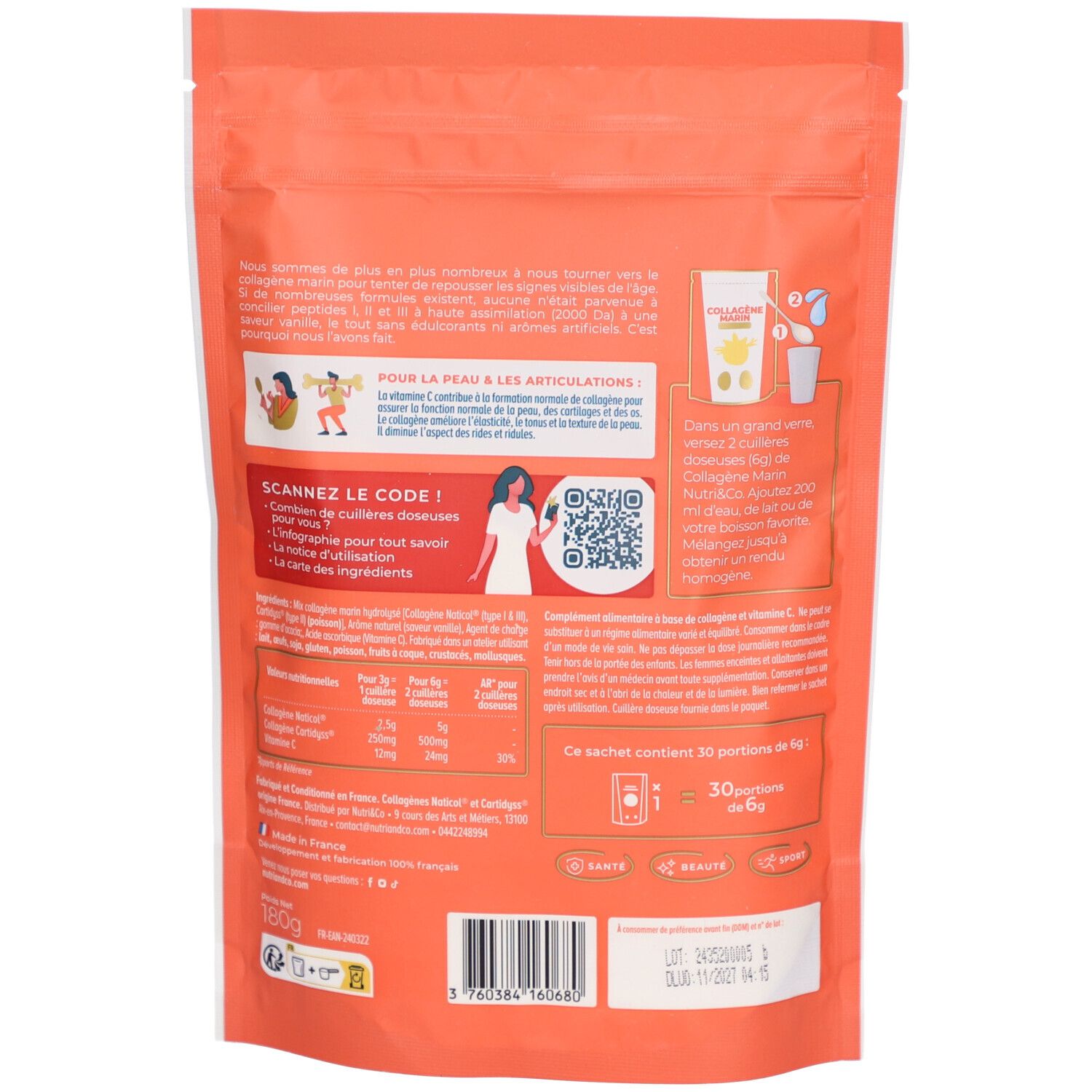 NUTRI&CO Collagène Marin  Arôme Vanille