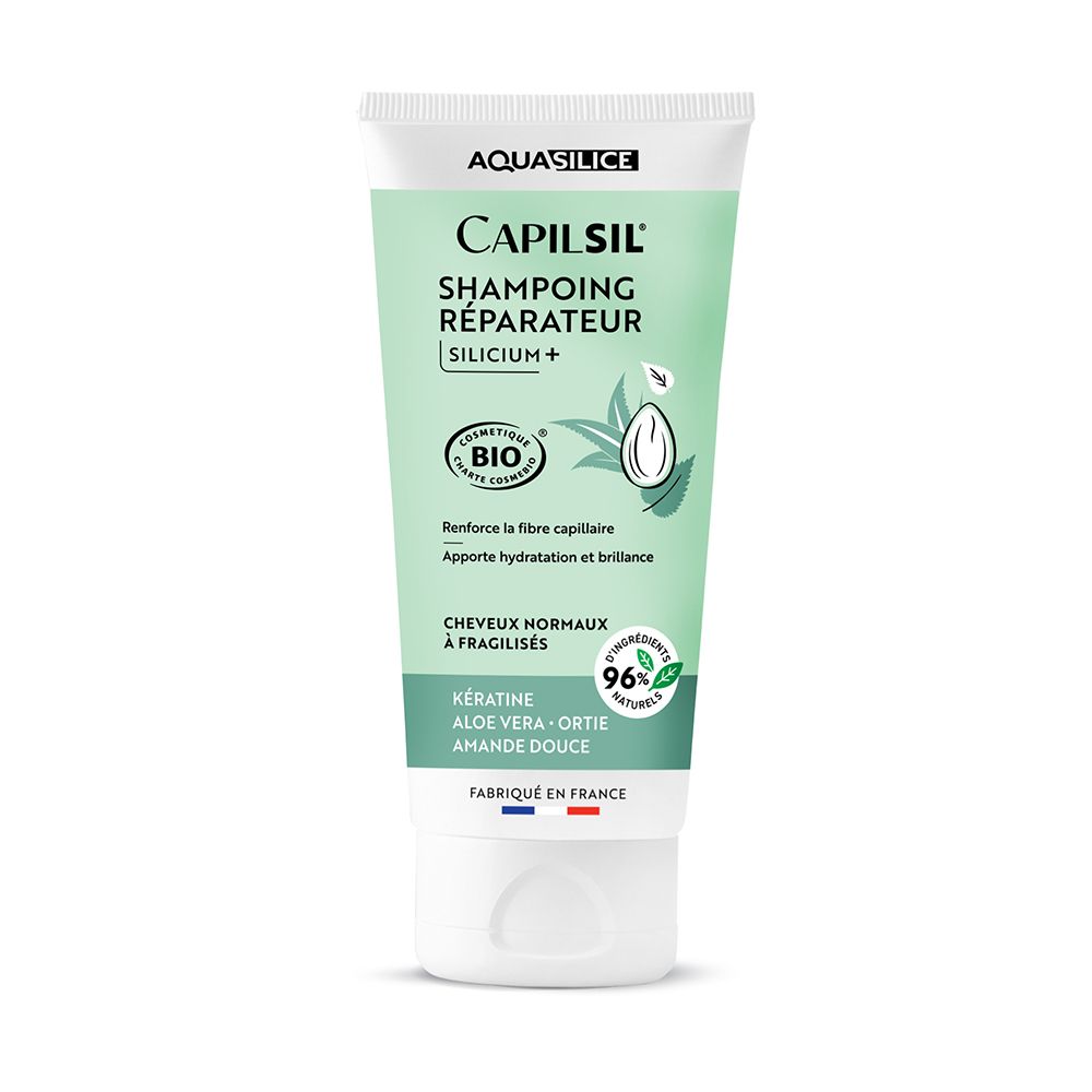 Aquasilice Capilsil Shampoing réparateur Silicium+ pour cheveux normaux à fragilisés.