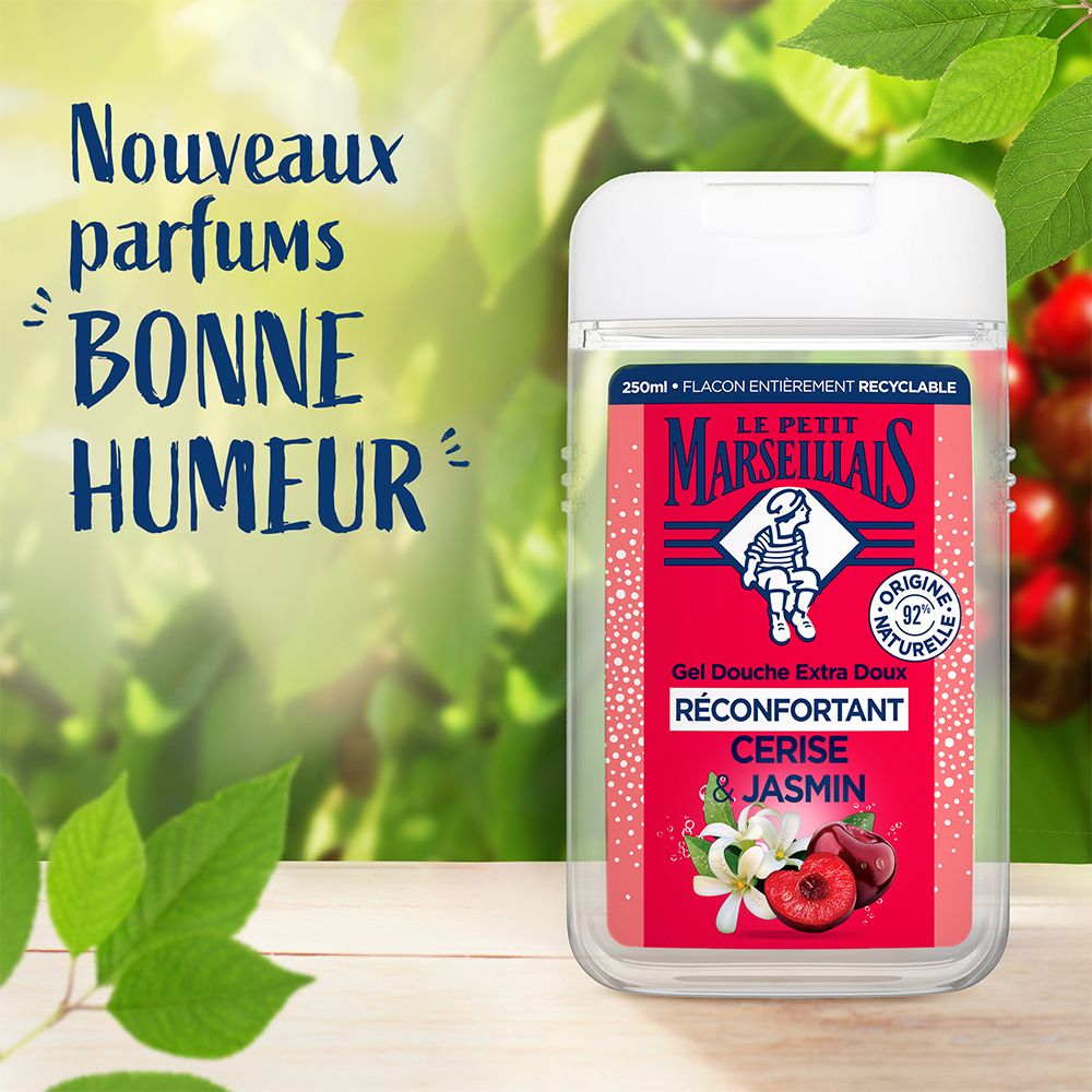 Le Petit Marseillais Gel Douche Extra Doux Réconfortant Cerise & Jasmin