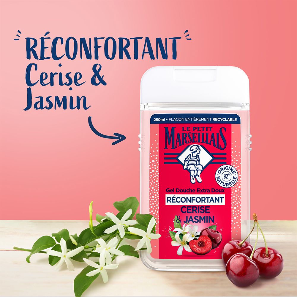 Le Petit Marseillais Gel Douche Extra Doux Réconfortant Cerise & Jasmin