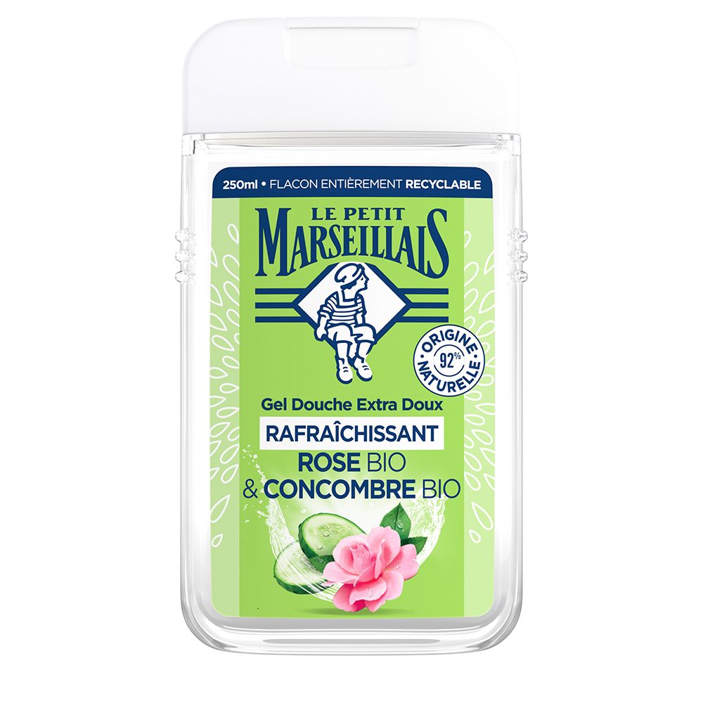 Le Petit Marseillais Gel Douche Extra Doux Rafraîchissant Rose BIO & Concombre BIO