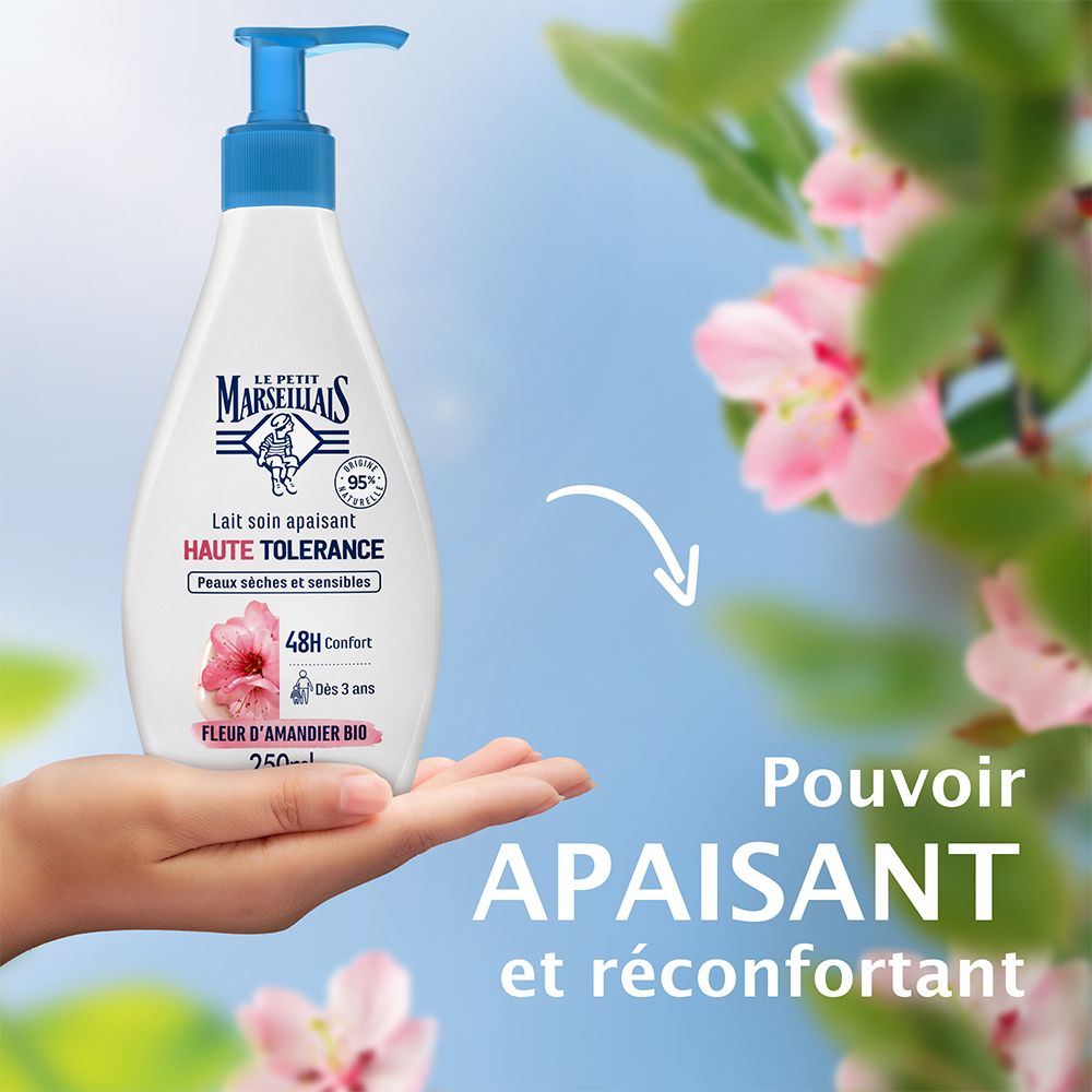 Le Petit Marseillais Lait Soin Apaisant Haute Tolérance – Fleur d'Amandier Bio