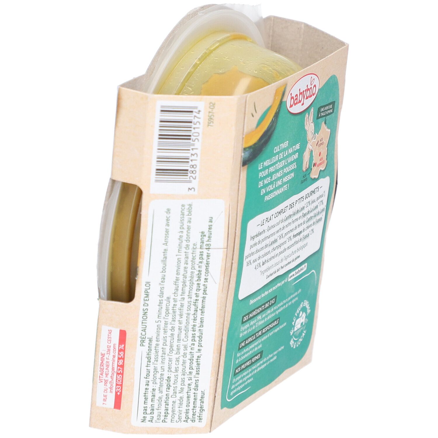 BABYBIO Quinotto Quinoa Potimarron Champignon & Fromage de Chèvre