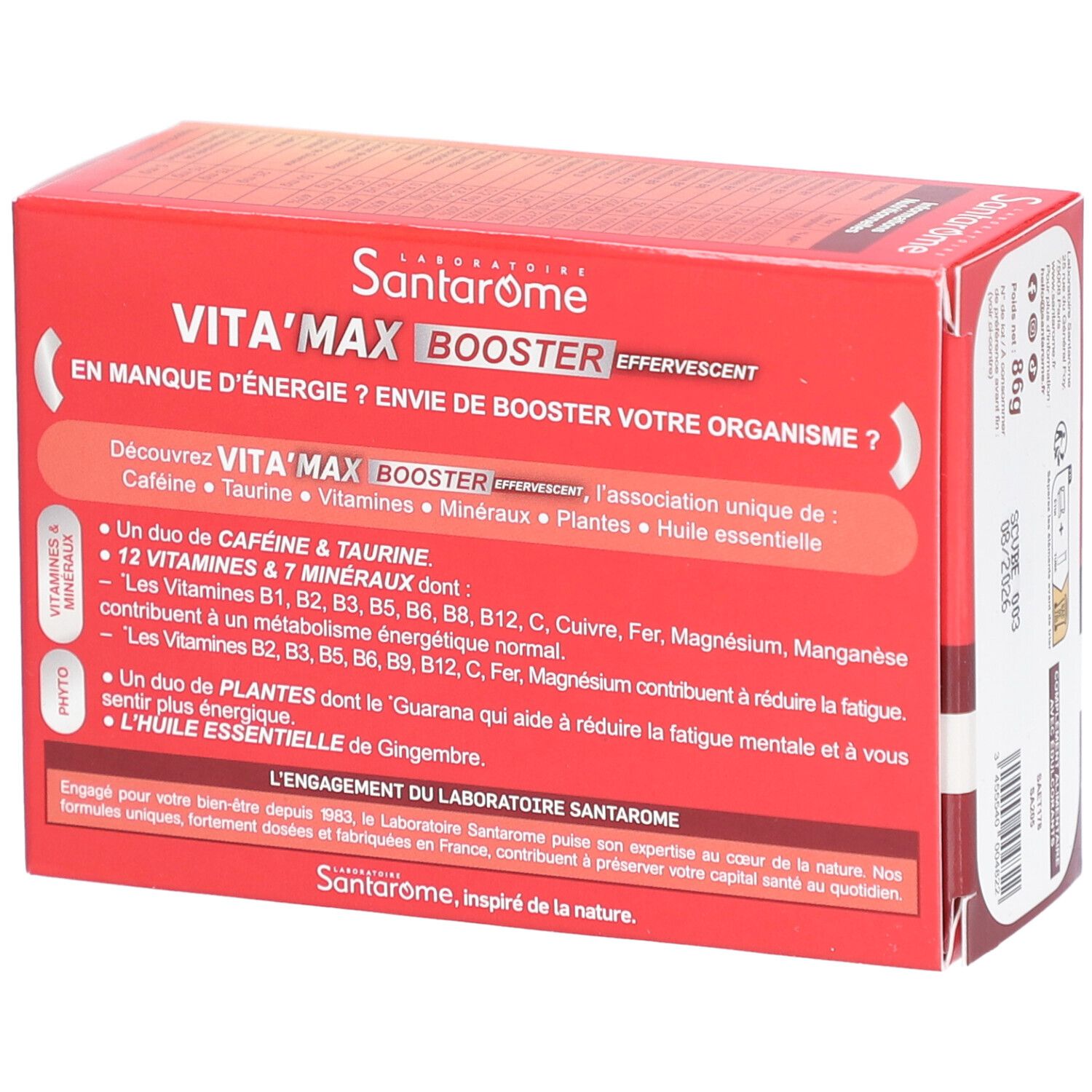 Santarome Vita'max Effervescent Booster Anti-Fatigue Goût Orange