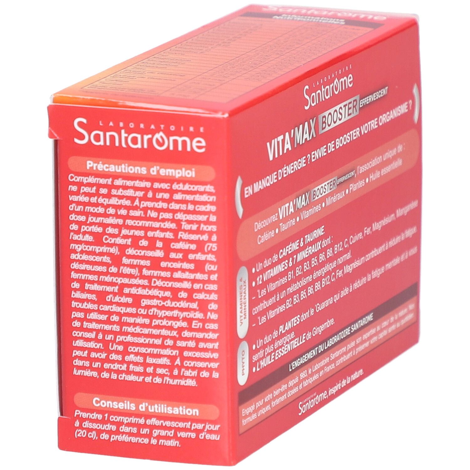 Santarome Vita'max Effervescent Booster Anti-Fatigue Goût Orange