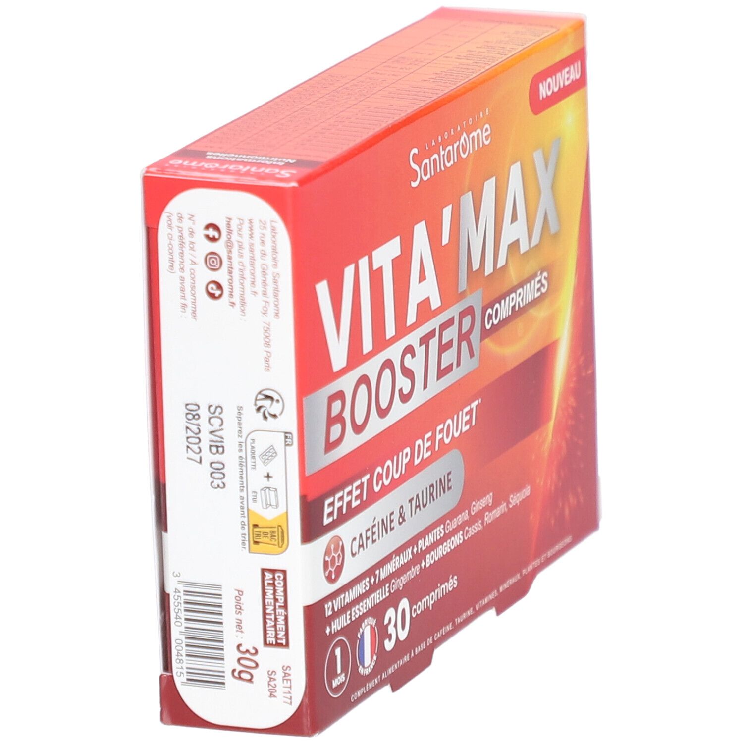 Santarome Vita'max Boost Caféine & Taurine Anti-Fatigue