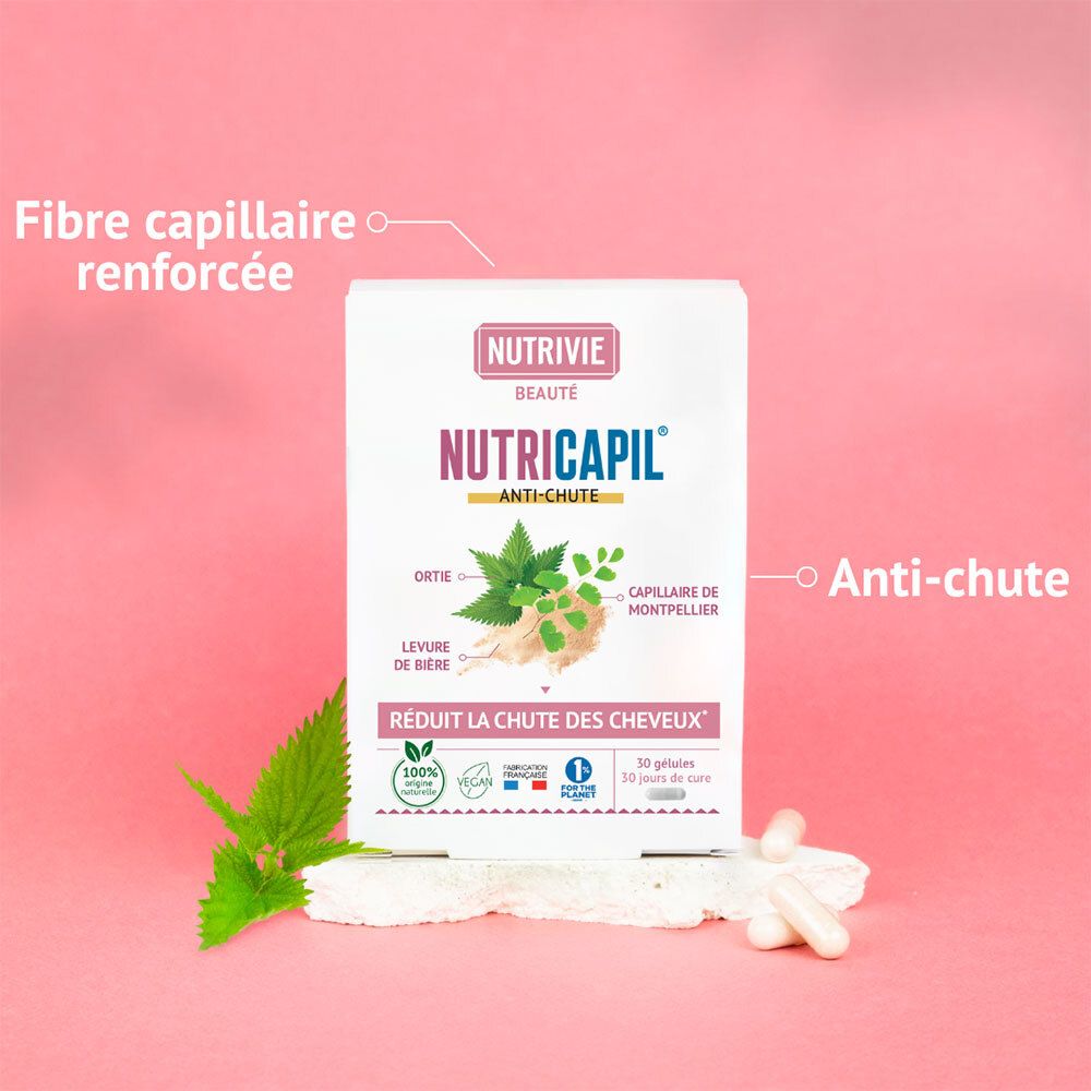 NUTRIVIE NUTRICAPIL Anti-chute, 50 gélules, avec plantes.