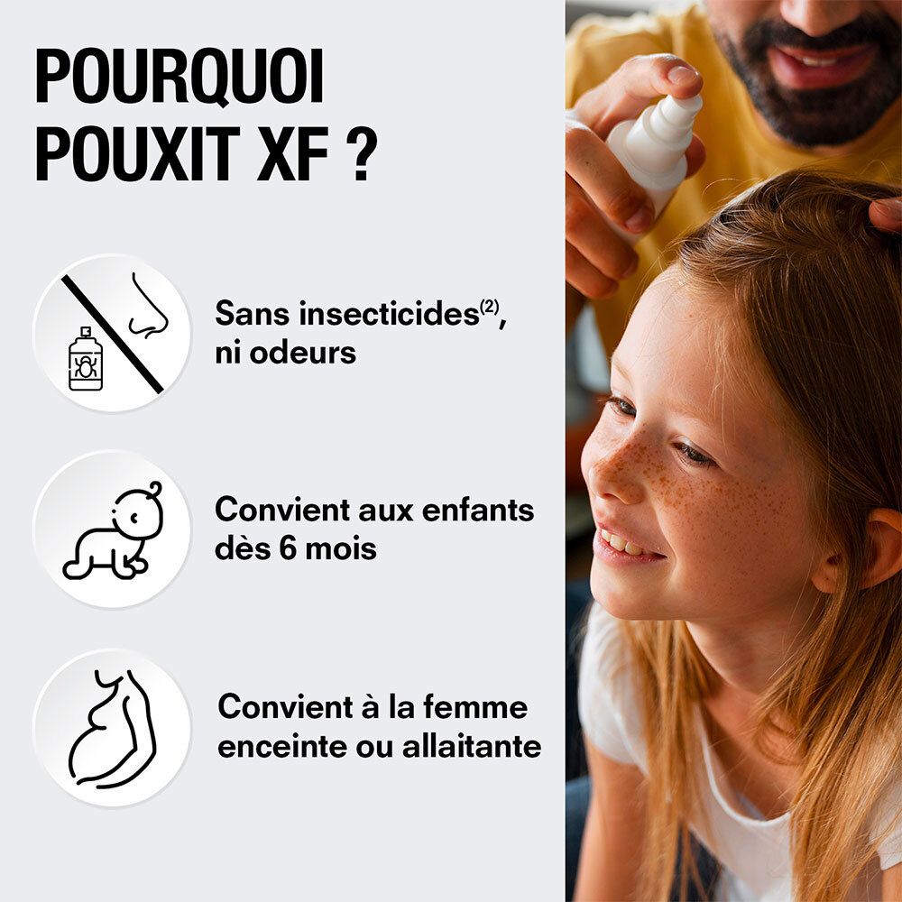 Illustrations : Sans insecticides, convient aux enfants dès 6 mois, femmes enceintes. Enfant et personne.