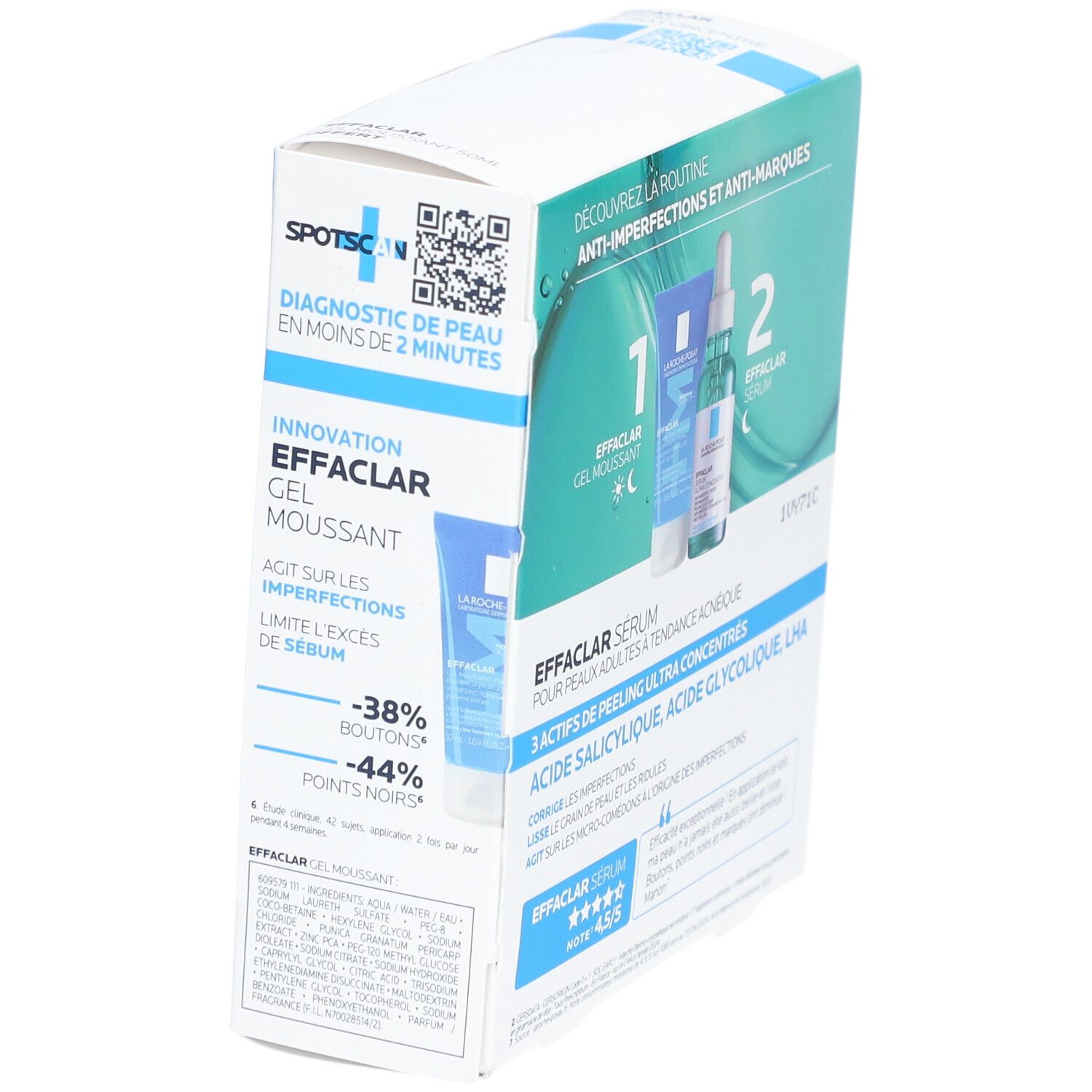 LA ROCHE-POSAY Effaclar Sérum Ultra Concentré et Gel Moussant Peaux Acnéiques