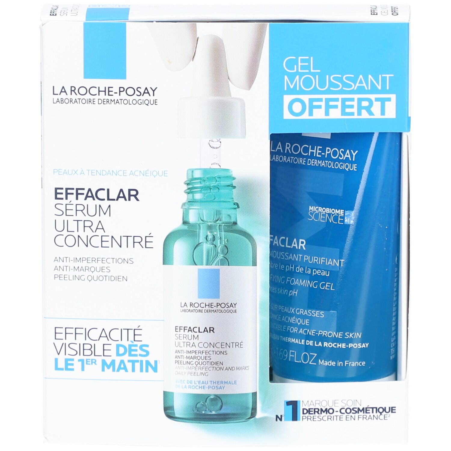 LA ROCHE-POSAY Effaclar Sérum Ultra Concentré et Gel Moussant Peaux Acnéiques
