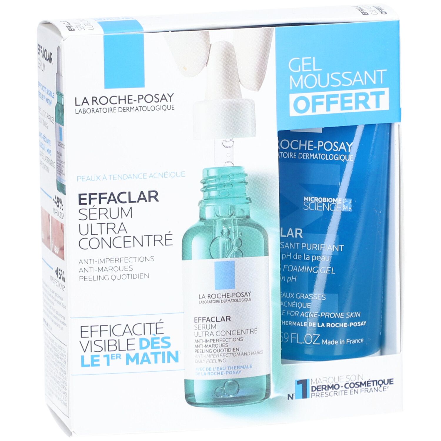 LA ROCHE-POSAY Effaclar Sérum Ultra Concentré et Gel Moussant Peaux Acnéiques