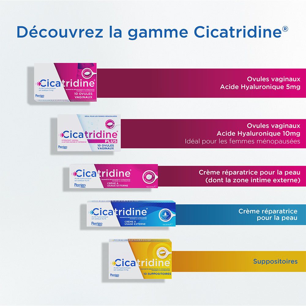 Cicatridine - 10 Ovules Vaginaux - Sécheresse vaginale et favorisant la cicatrisation