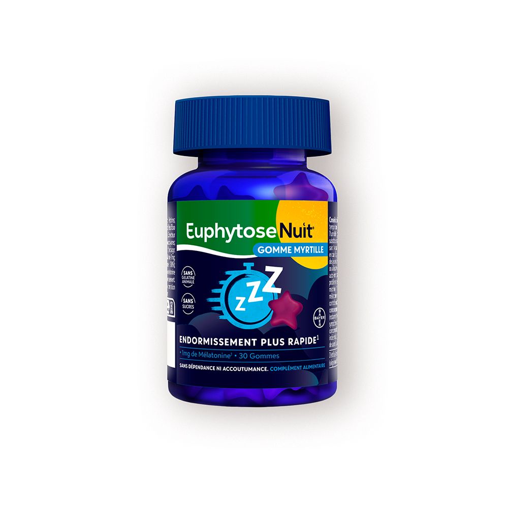EuphytoseNuit® Gomme Myrtille Sommeil Mélatonine 30 Gommes