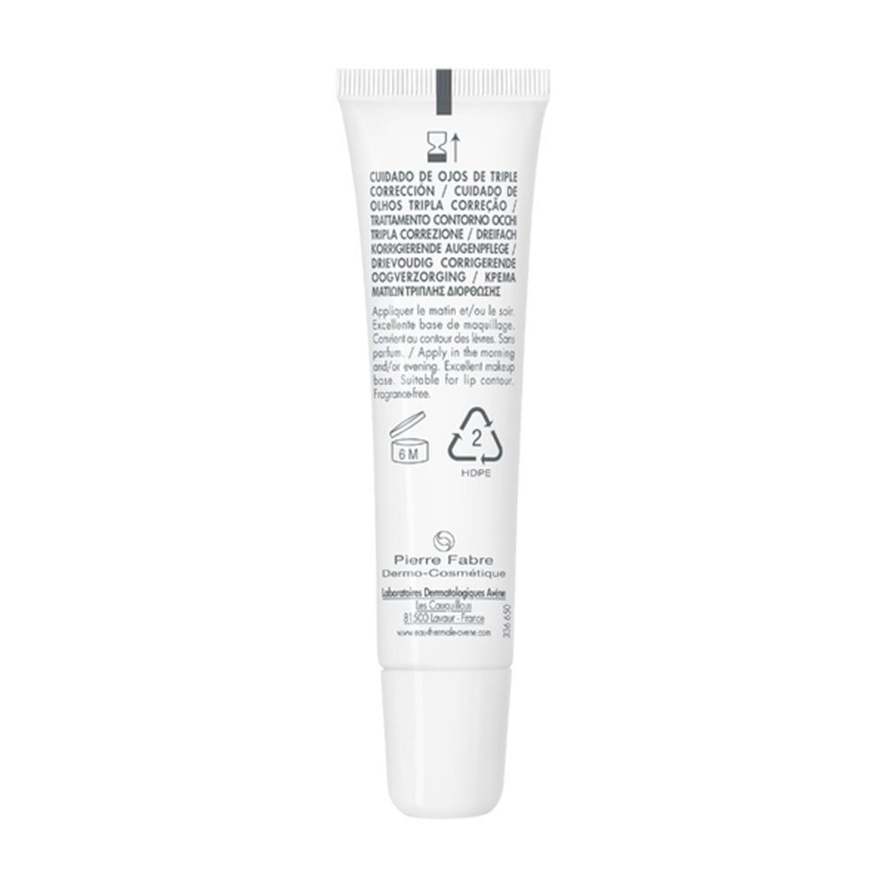 Arrière du tube AVÈNE Hyaluron Activ B3 Soin Regard.