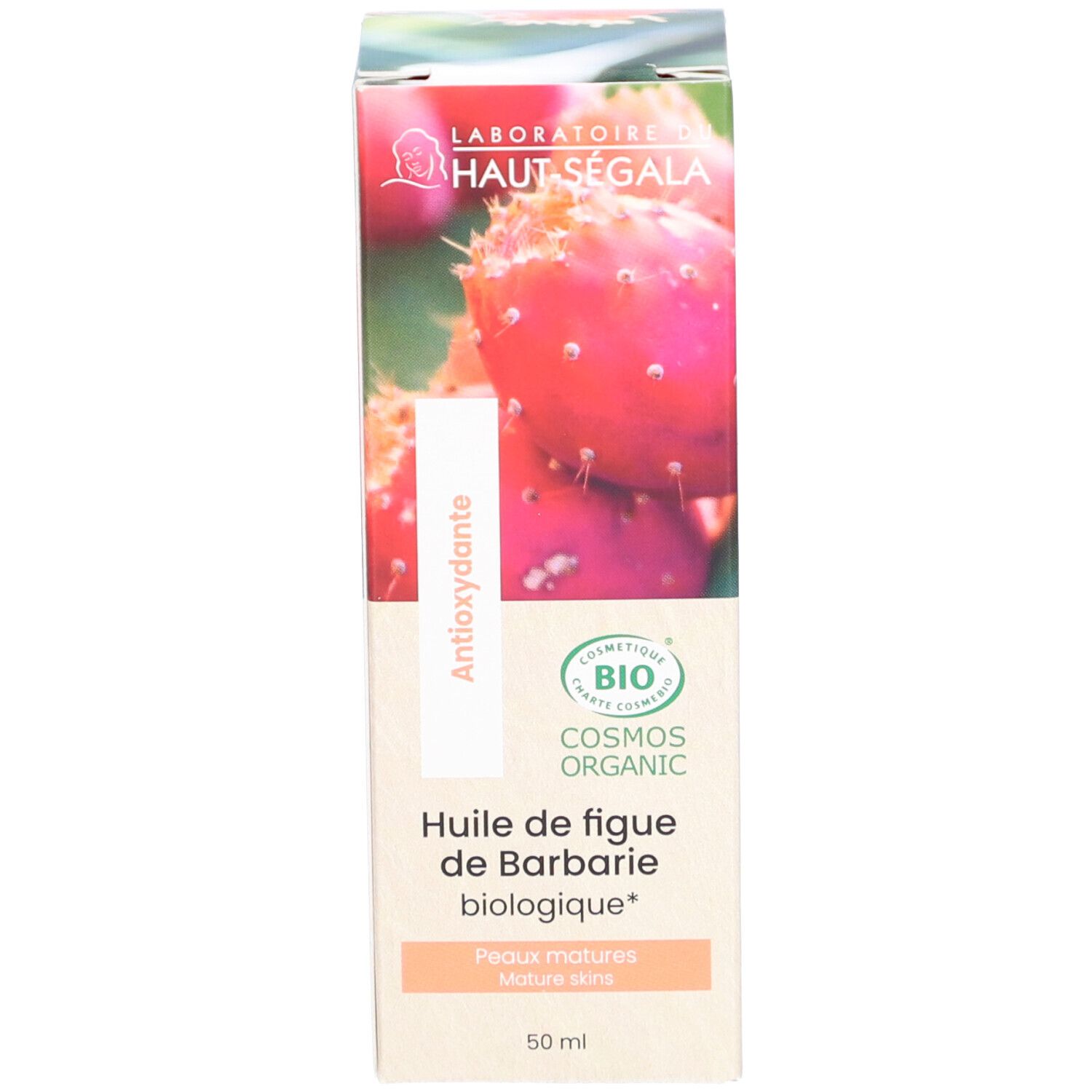 Emballage avec informations produit. Label avec logo et texte. Certification bio. Illustration de figues de barbarie.