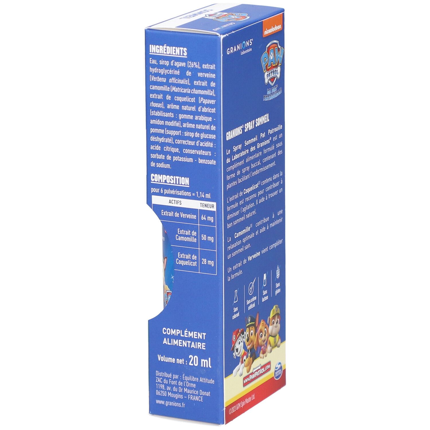 GRANIONS Spray Kids Sommeil Pat Patrouille
