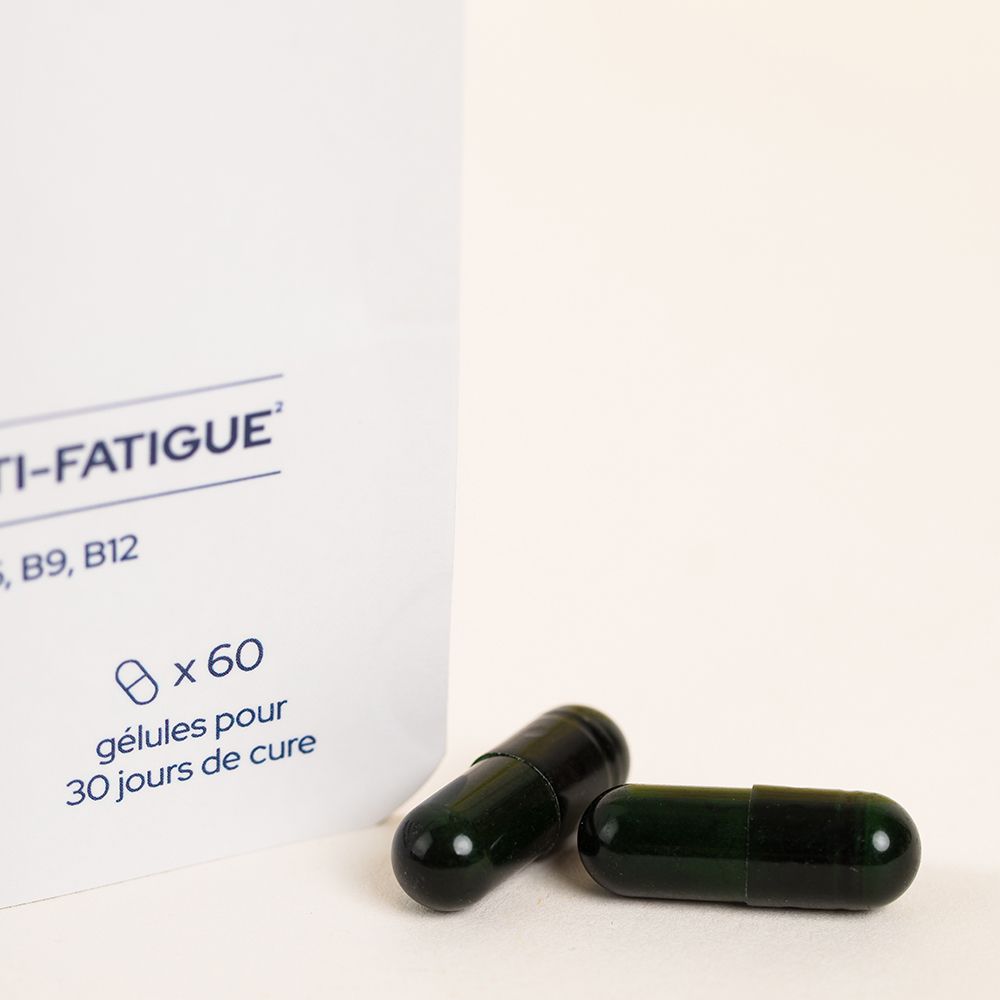 Deux gélules à côté d'un sachet. Inscription: Cure mémoire & concentration, epyCure Laboratoire. x60 Gélules.