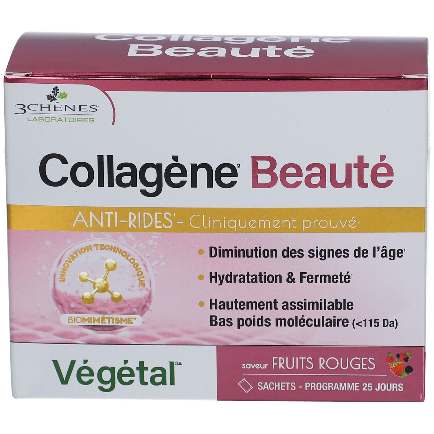 3 Chênes Collagène Beauté Anti-Rides Végétal Fruits Rouges