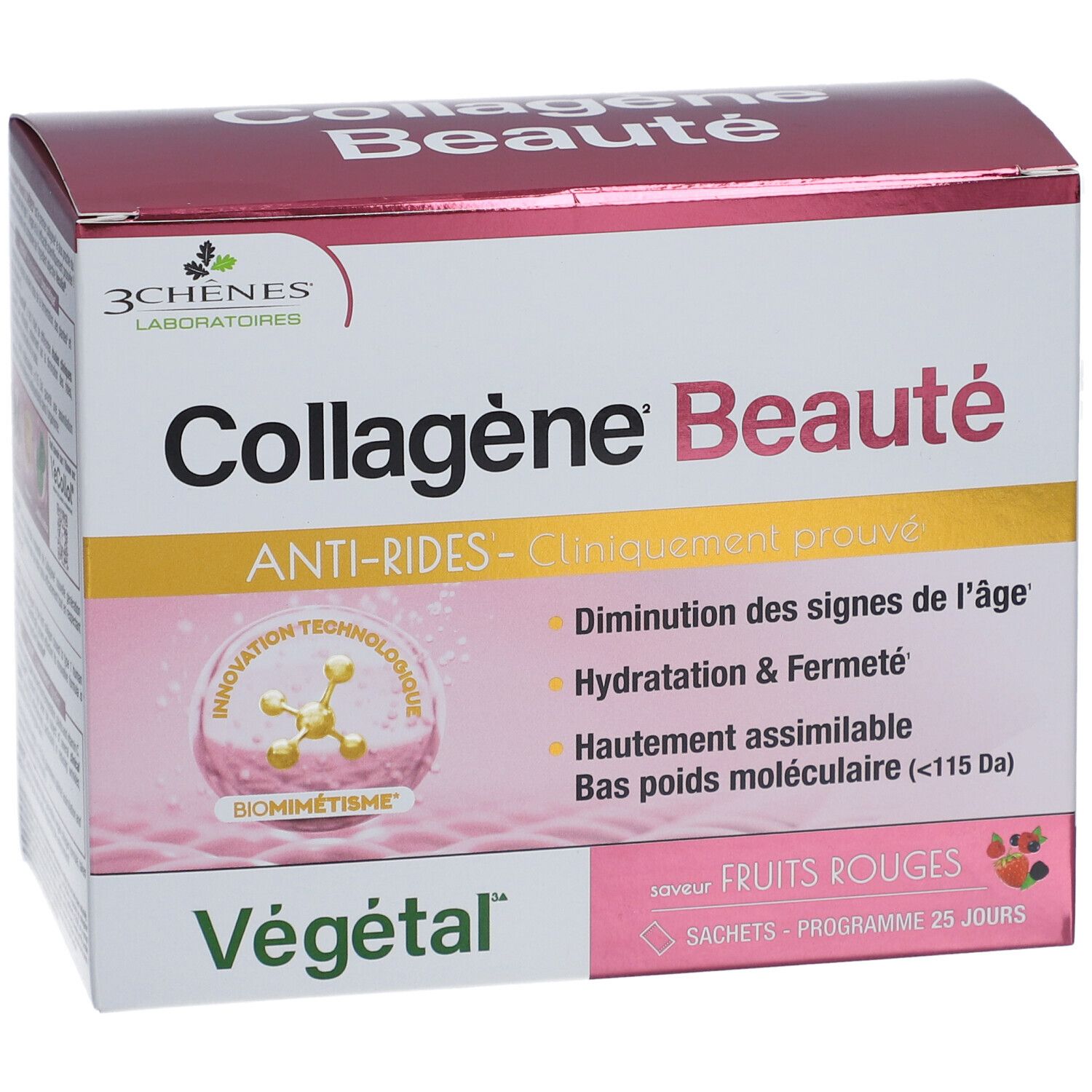 3 Chênes Collagène Beauté Anti-Rides Végétal Fruits Rouges