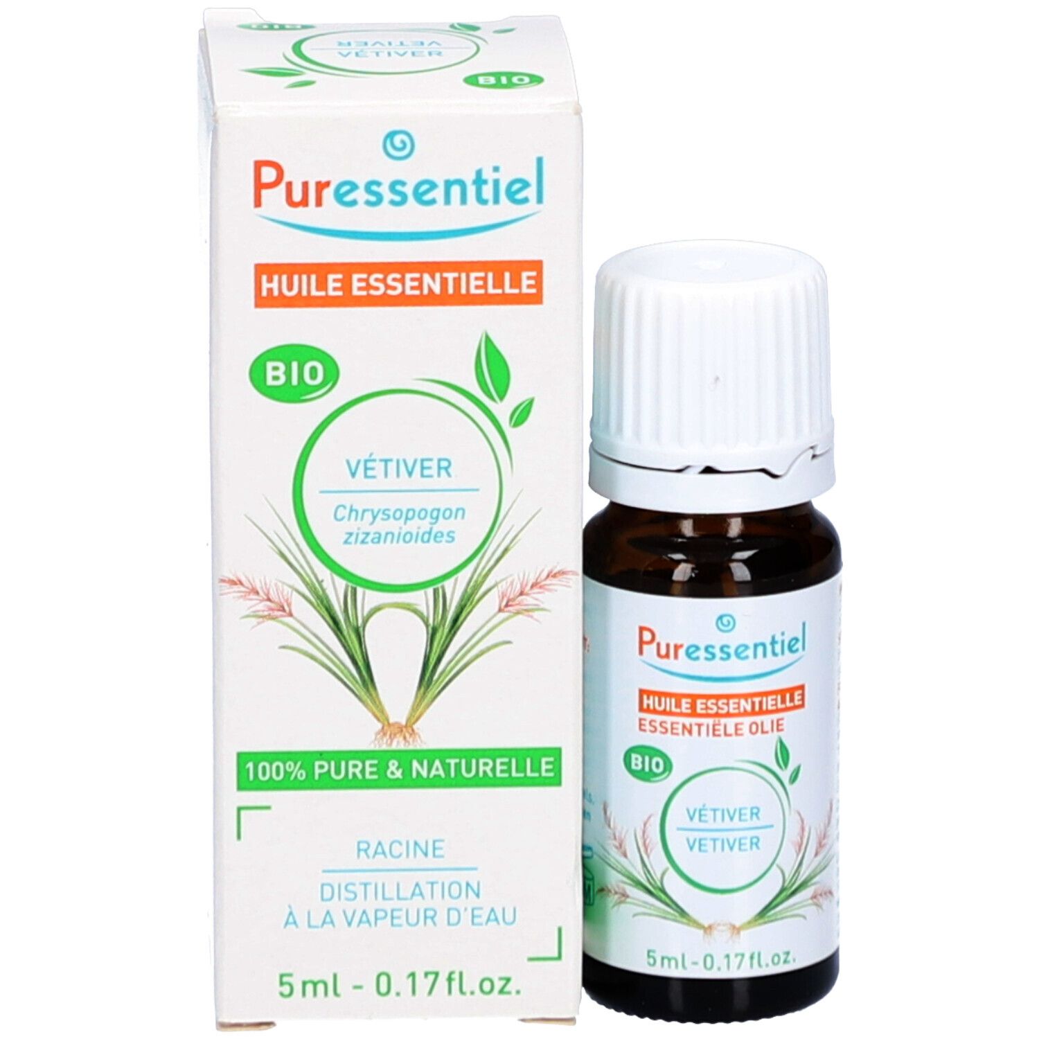 Puressentiel Huiles Essentielles Vétiver (Chrysopogon zizanioides) Bio