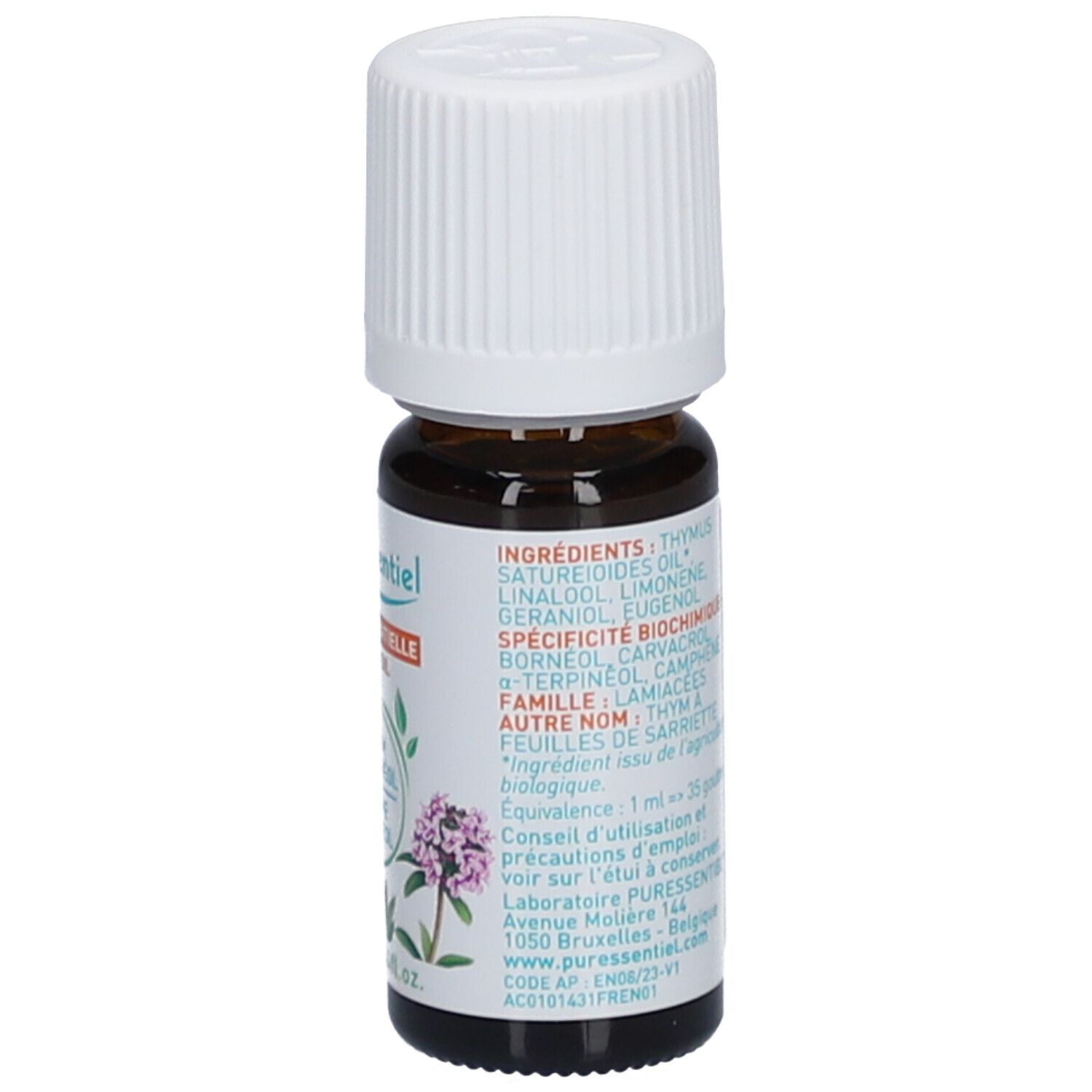 Puressentiel Huile Essentielle Thym à Bornéol (Thymus saturejoides) Bio