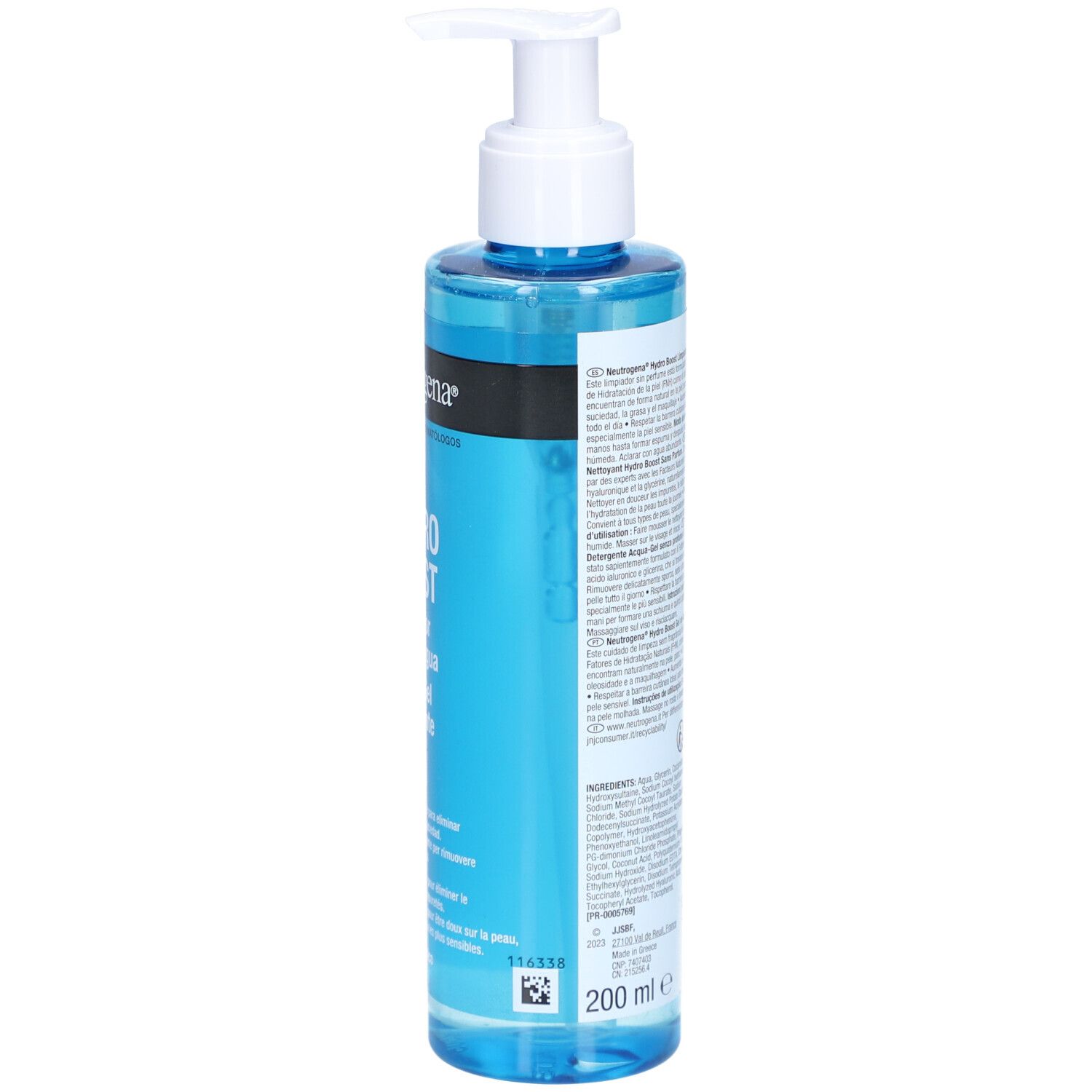 Neutrogena Hydro Boost Gel Nettoyant Hydratante Visage Sans Parfum 200 ml
