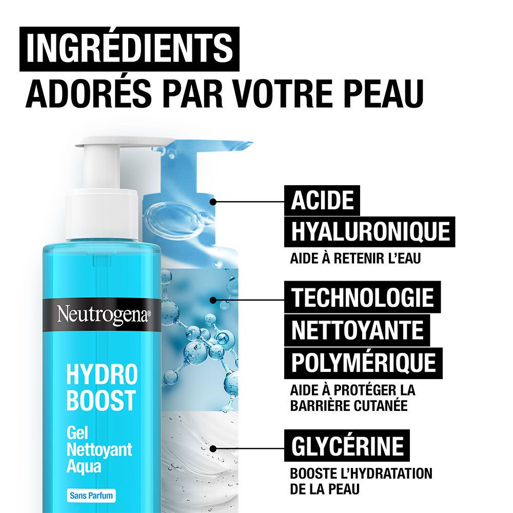 Neutrogena Hydro Boost Gel Nettoyant Hydratante Visage Sans Parfum 200 ml