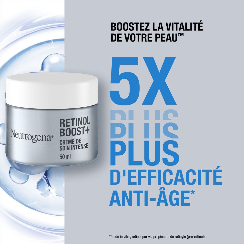 Neutrogena Retinol Boost+ Crème de Soin Intense, 5x plus d'efficacité anti-âge.
