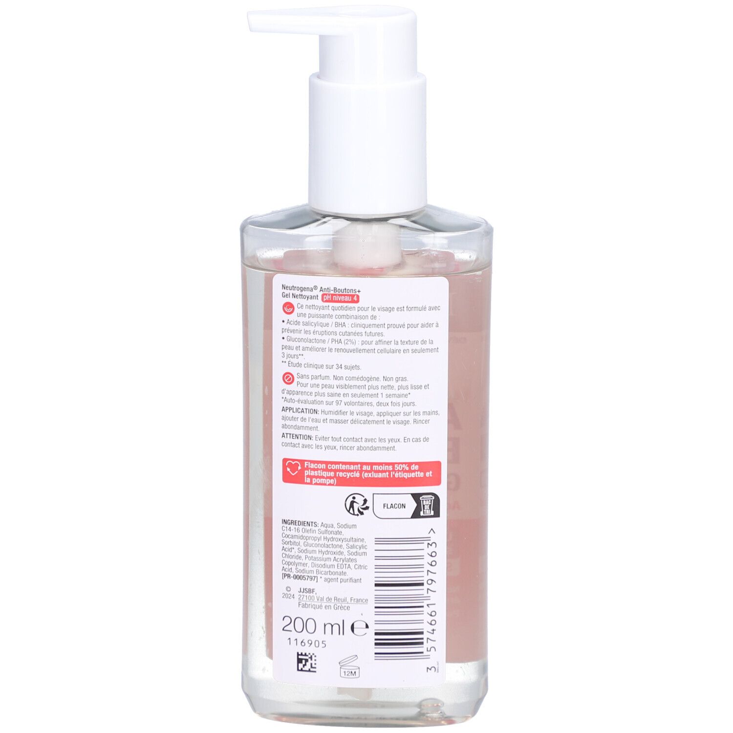 Neutrogena Anti-Boutons + Gel Nettoyant Visage Peaux à Tendance Acnéique 200ml