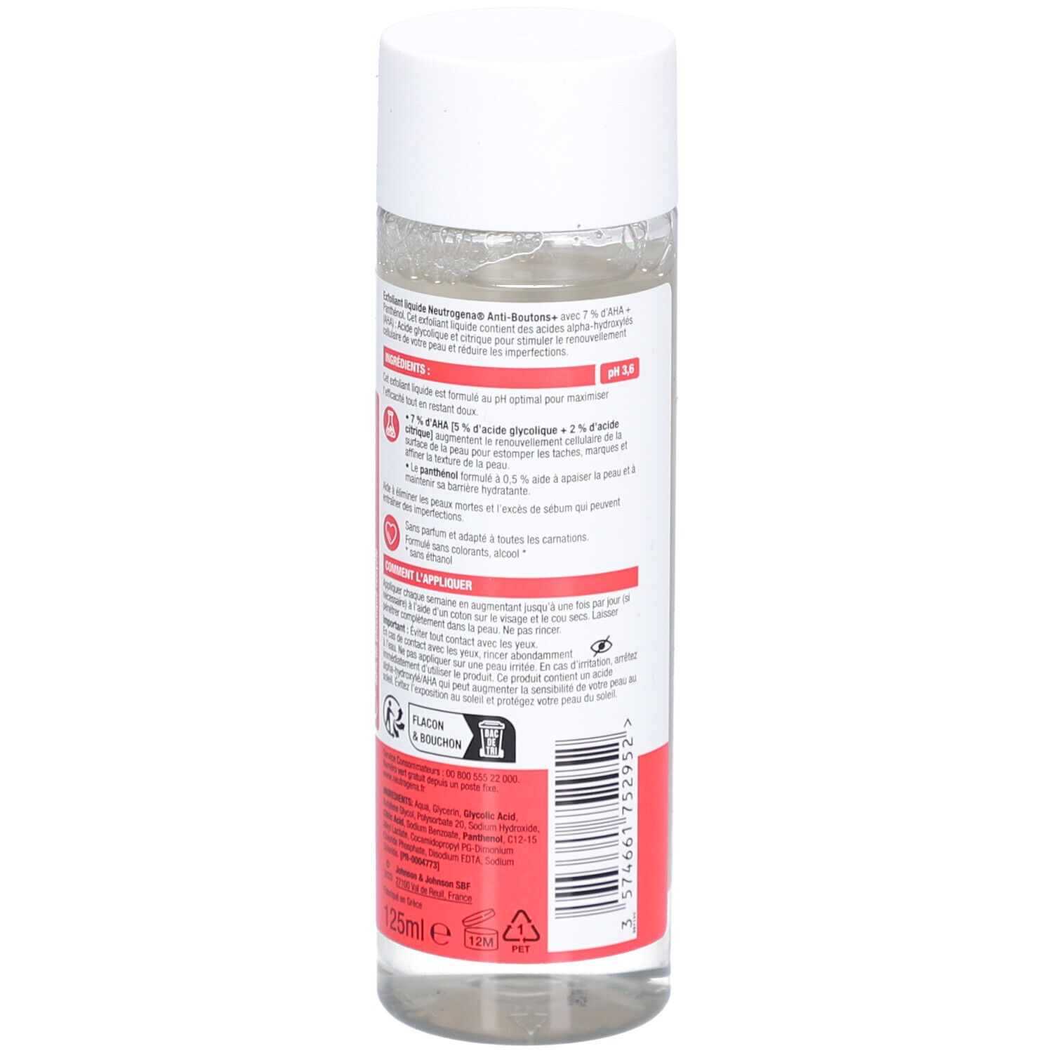Neutrogena Anti-Boutons + Exfoliant Visage Peaux à Tendance Acnéique 125ml