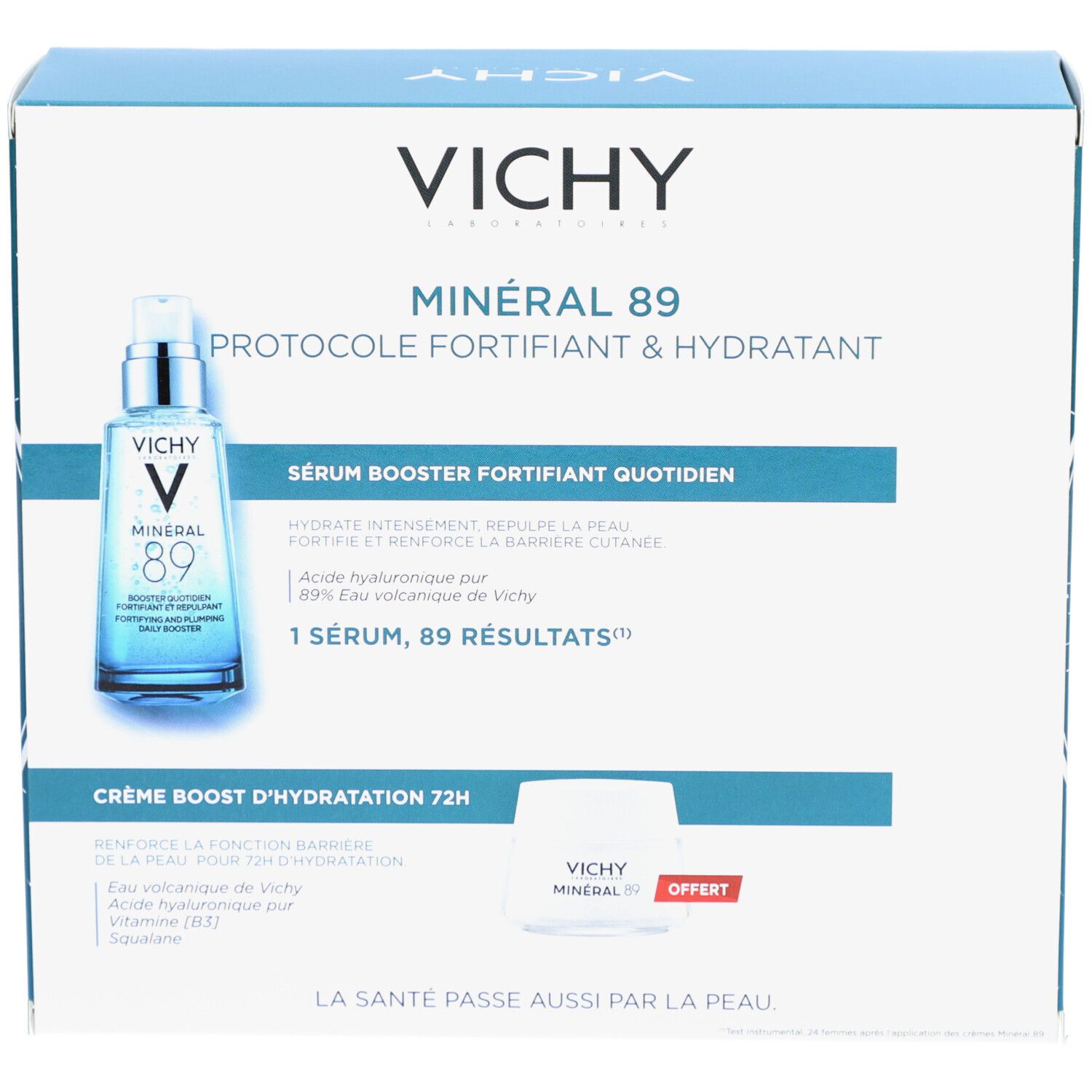 Vichy Minéral 89 Booster Quotidien + Crème Hydratation 72H Offerte