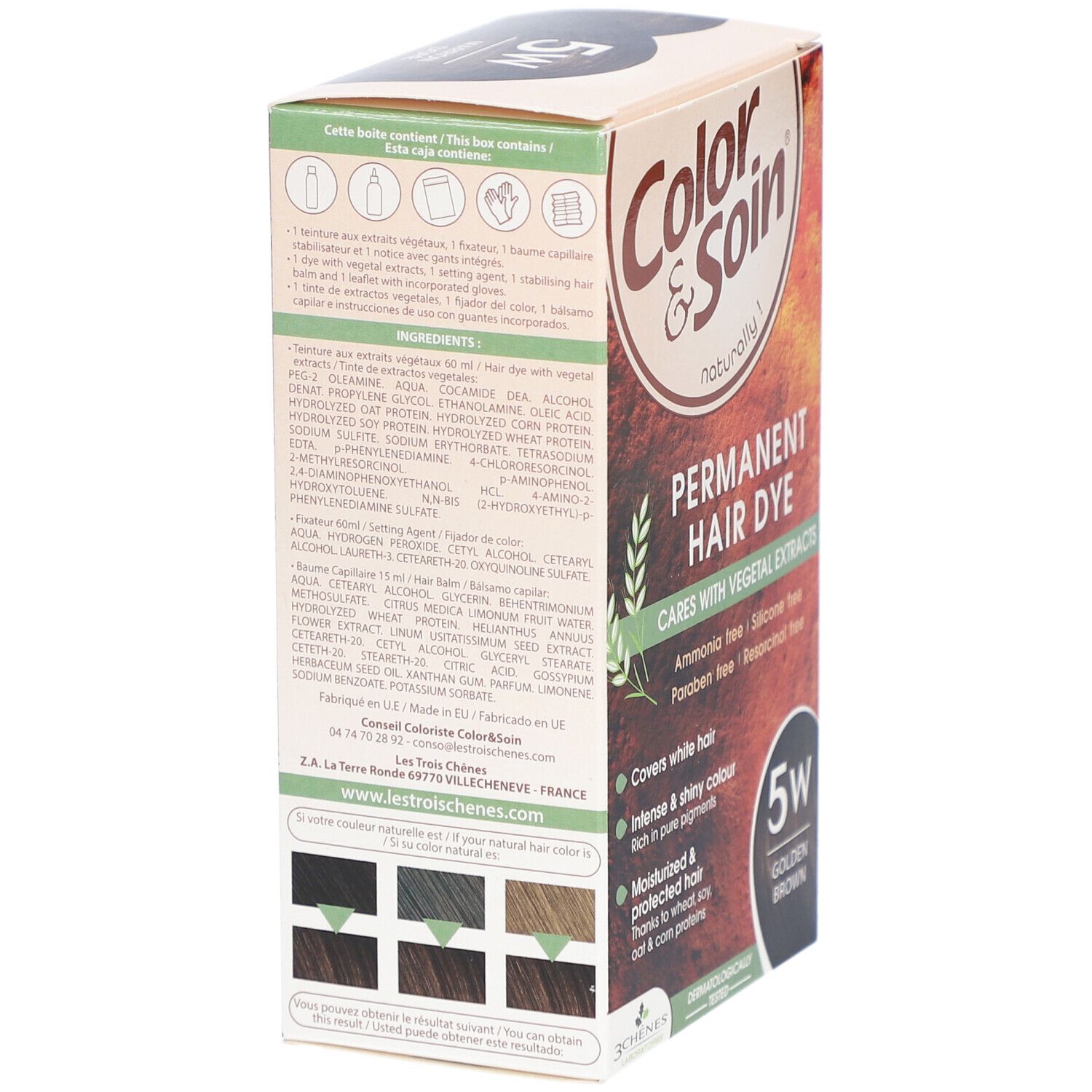 COLOR & SOIN Coloration Permanente 5W Marron Doré