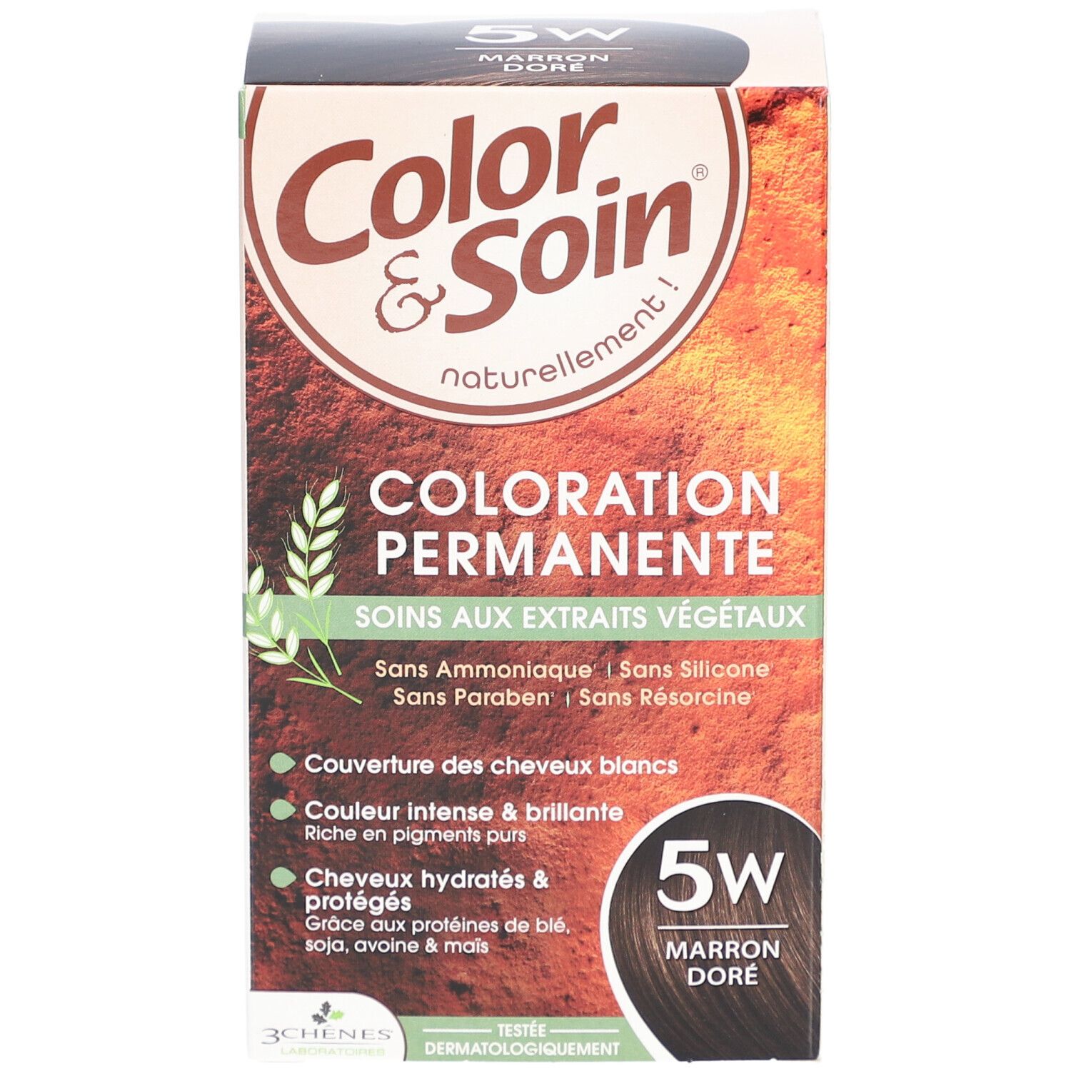 COLOR & SOIN Coloration Permanente 5W Marron Doré