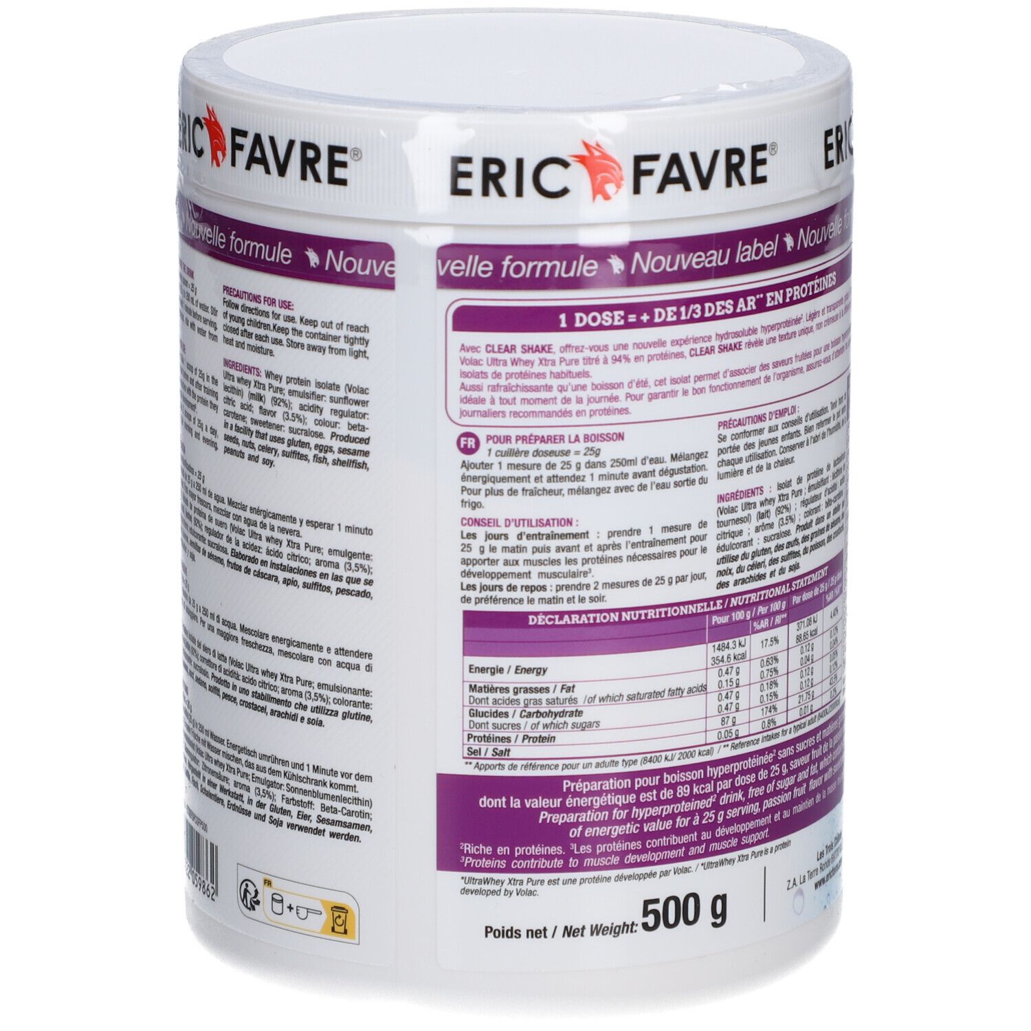 Eric Favre Clear Shake Iso Protein Water Fruit de la Passion