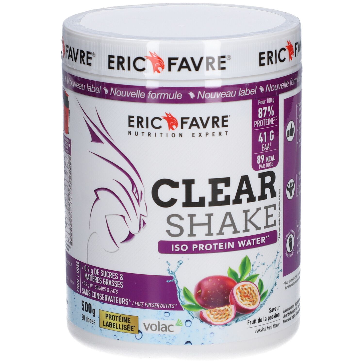 Eric Favre Clear Shake Iso Protein Water Fruit de la Passion