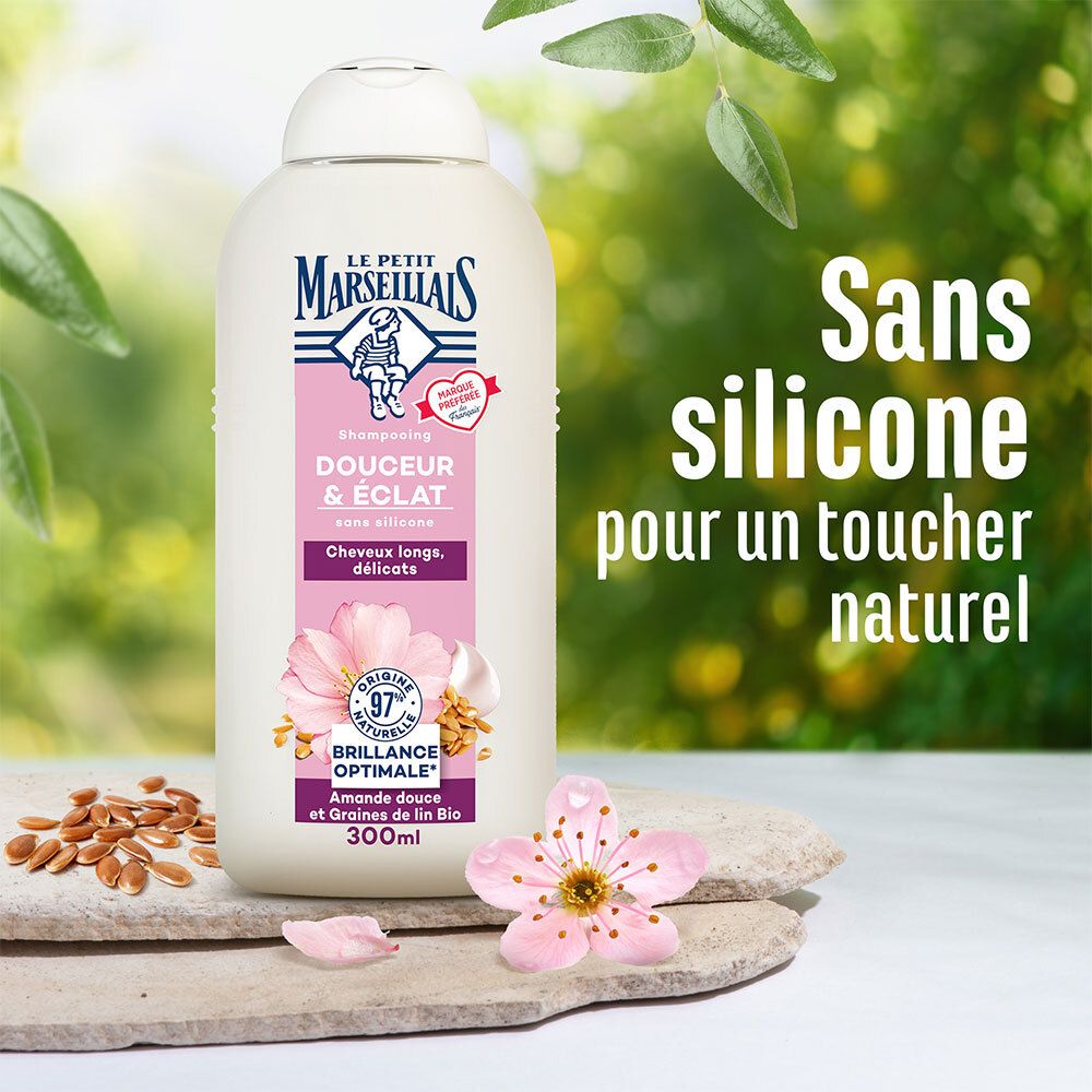 Le Petit Marseillais Shampooing Douceur & Éclat Amande Douce et Lin 300ml