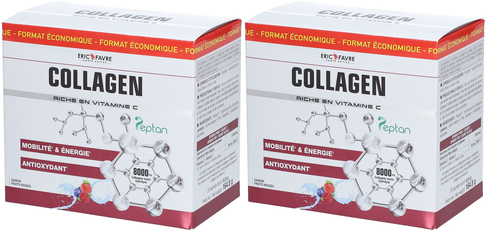 ERIC FAVRE Collagen Peptan en poudre - Collagène marin hydrolysé et enrichi en vitamine C