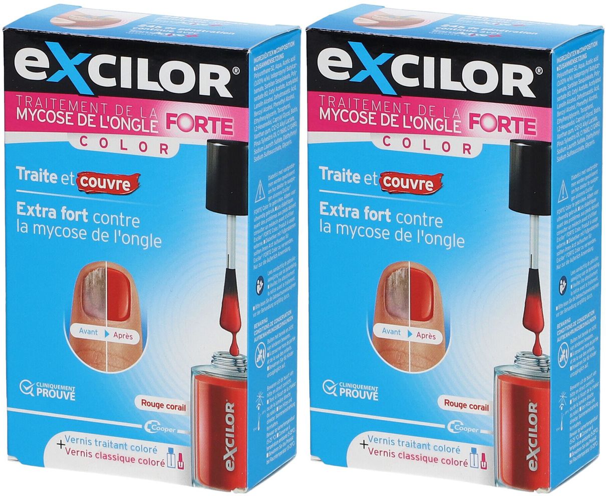 eXcilor® FORTE Color Traitement de la Mycose de l'Ongle Rouge corail