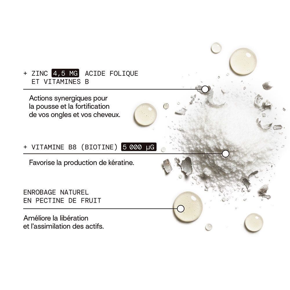 Ingrédients et bienfaits des gummies Mium : zinc, acide folique, biotine, pectine.