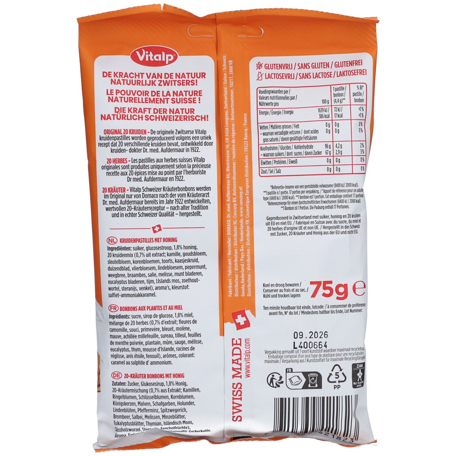 VITALP Bonbons Plantes Original