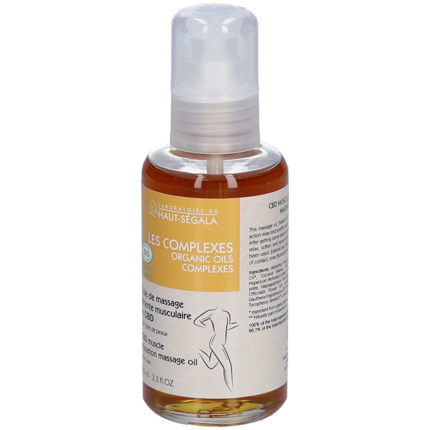 Laboratoire du Haut-Ségala Huile de Massage Détente Musculaire au CBD Bio